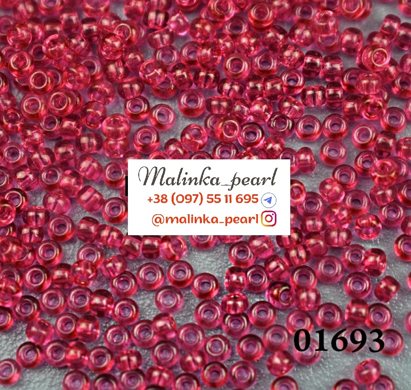 Бісер малиновий, кристальний