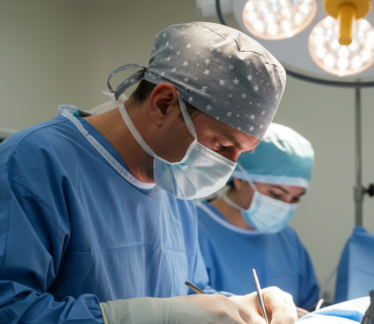 Медична шапочка з принтом "Зорі на сірому"