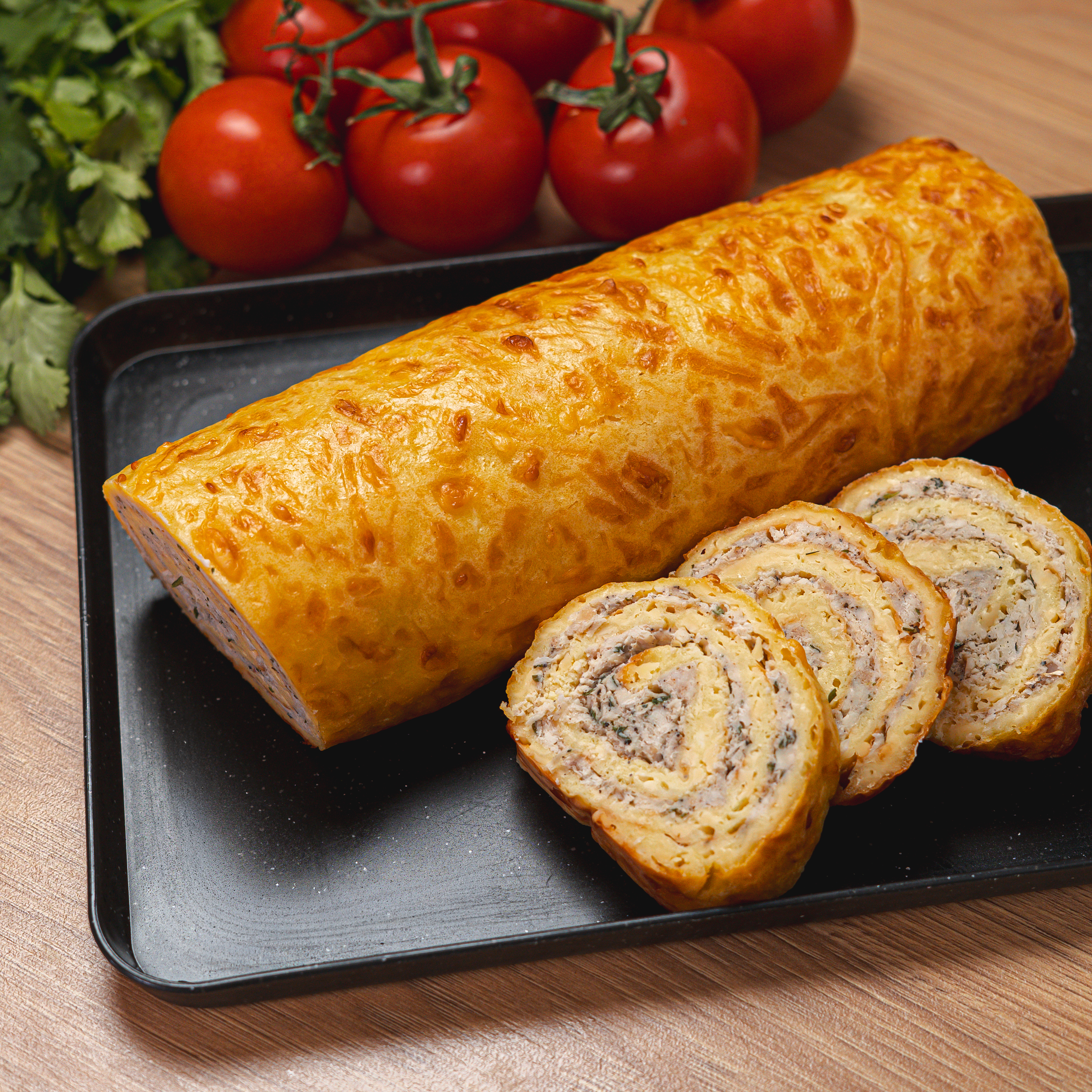 Рулет сирний з куркою