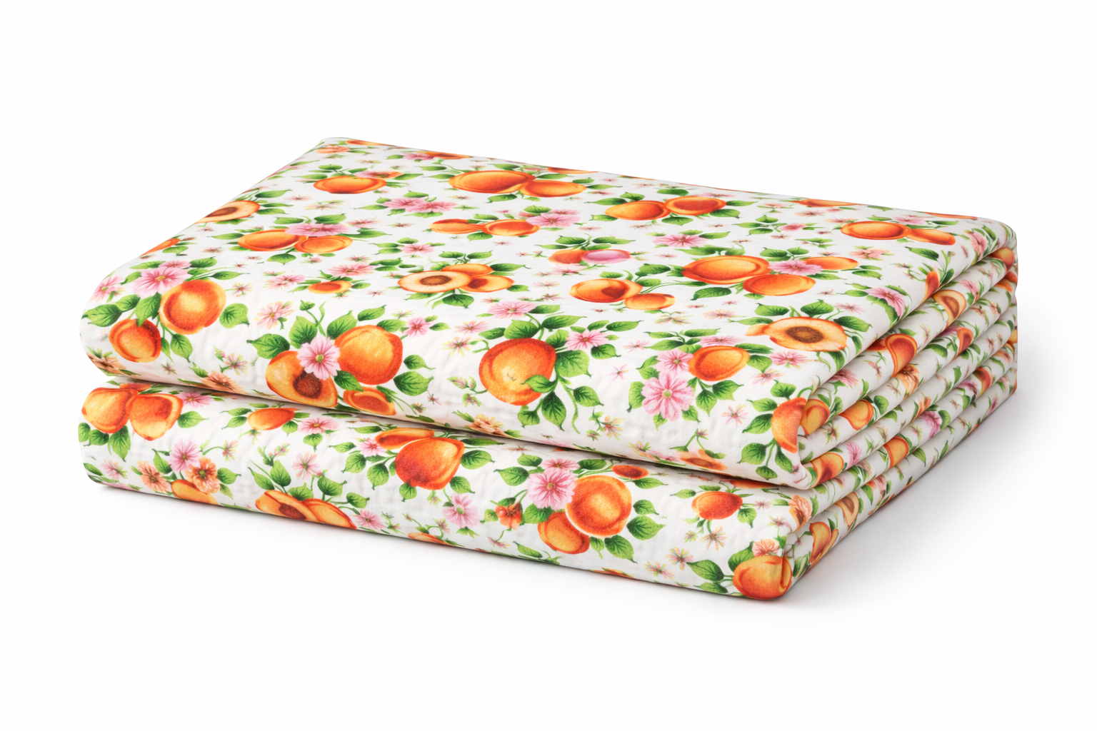 Простирадло ранфорс принт без гумки "Персики "