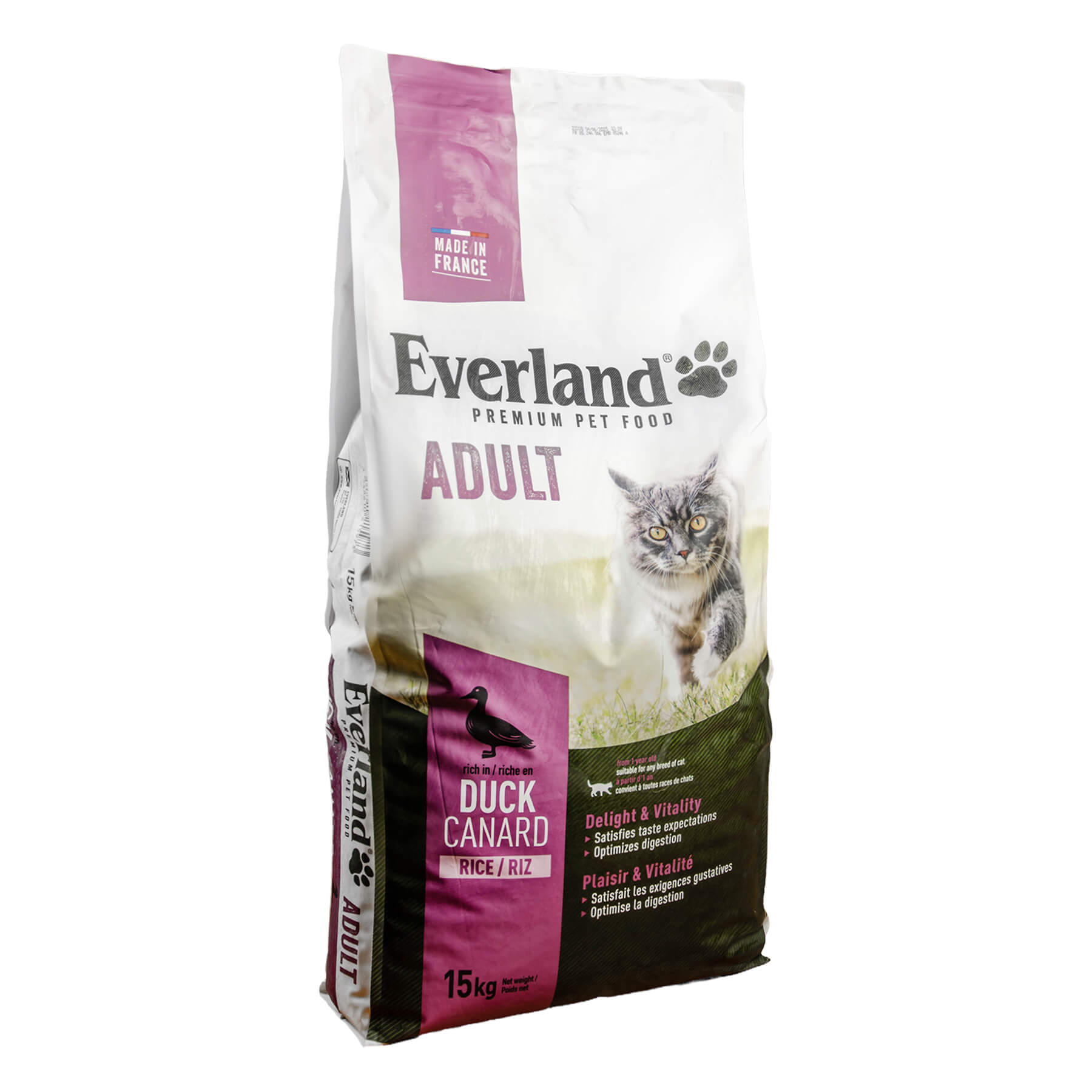 Корм Еверленд д/котів з качкою 15кг