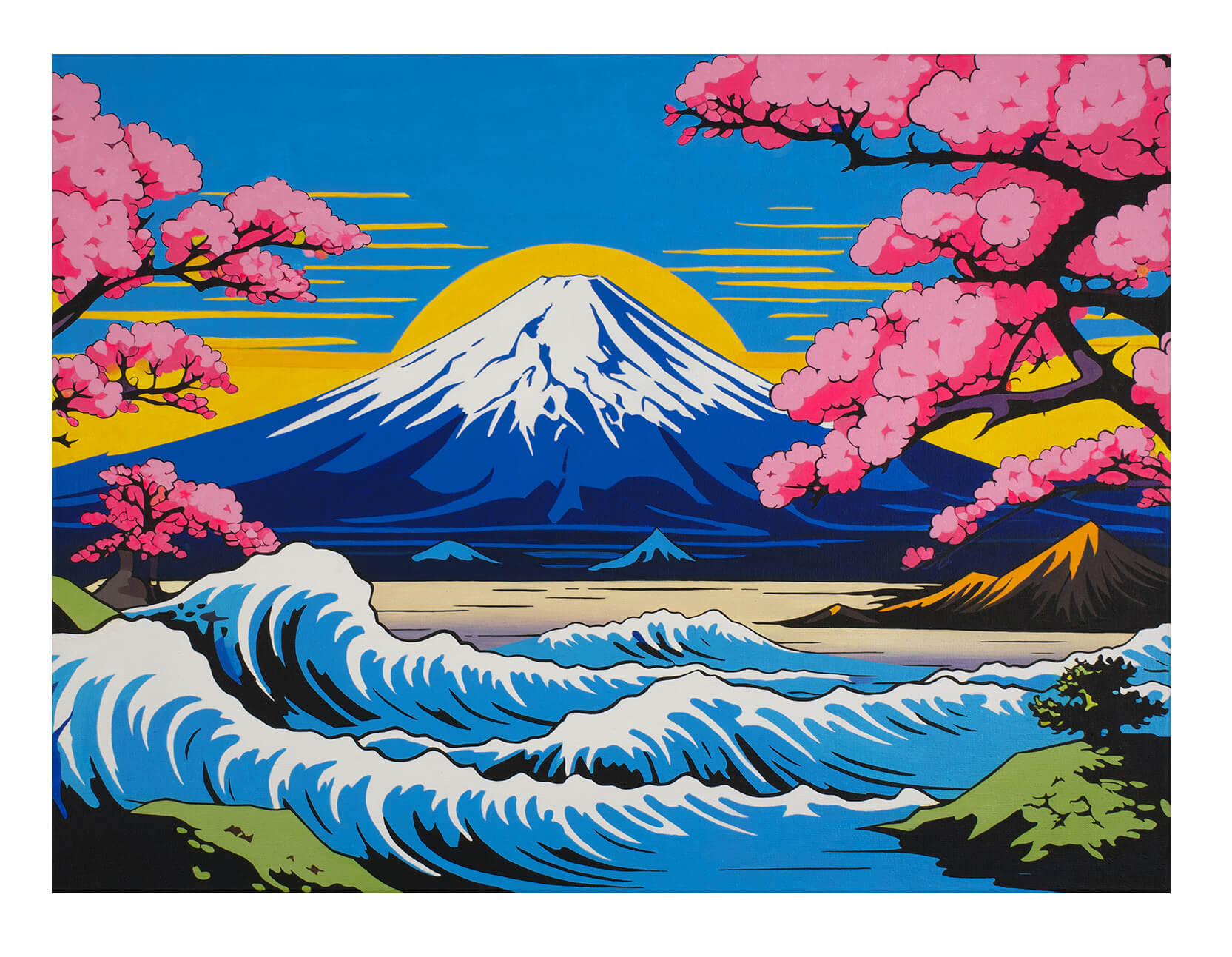 Mount Fuji and Sakura Blossoms, limited edition giclee print on paper