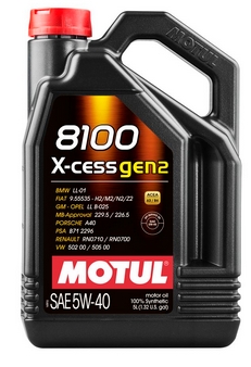 Моторна олива 5W40 Motul 8100 X-cess GEN-2, 5л.