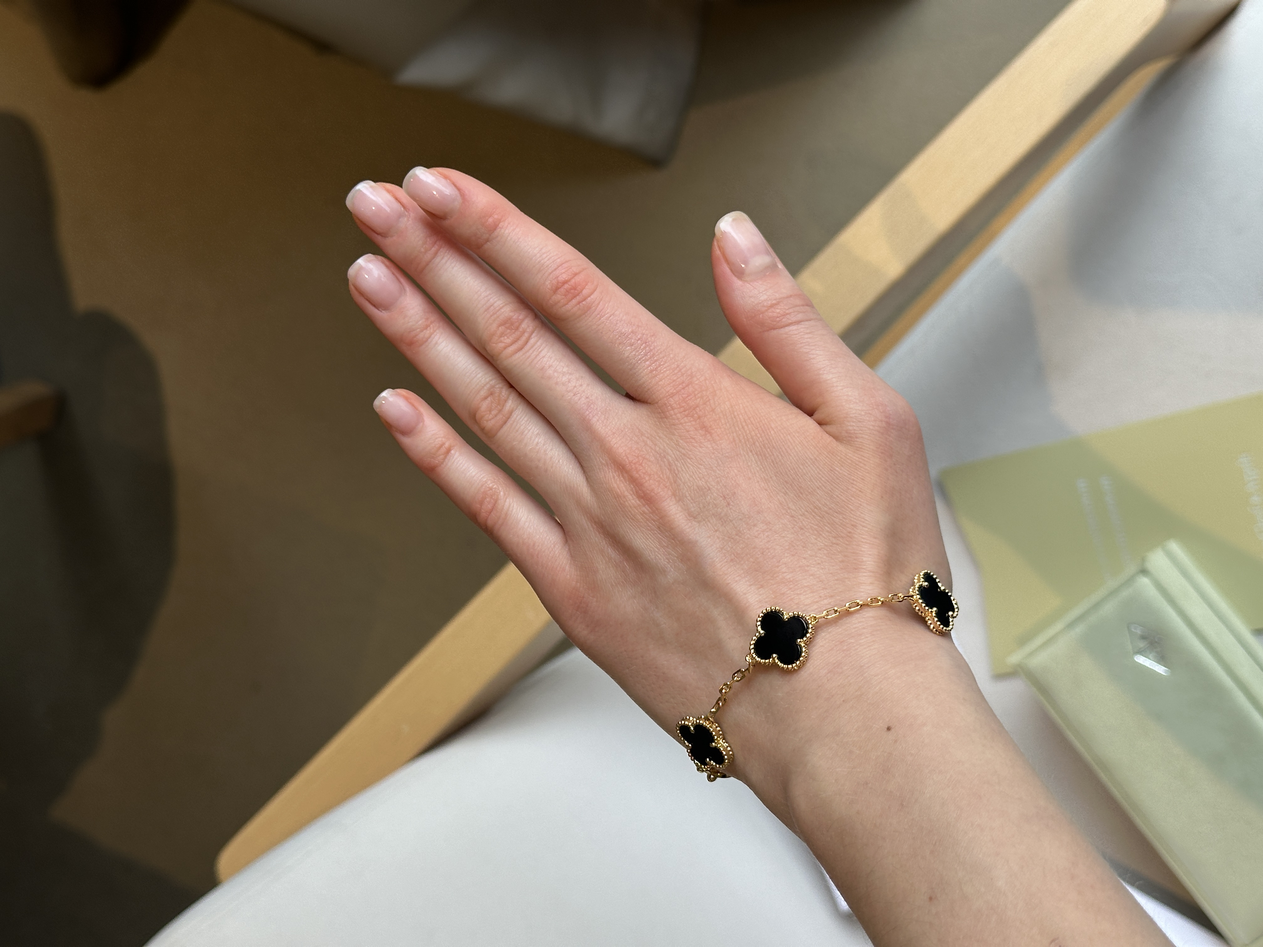 Van Cleef & Arpels Bracelet Vintage Alhambra Onyx K18 Yellow Gold
