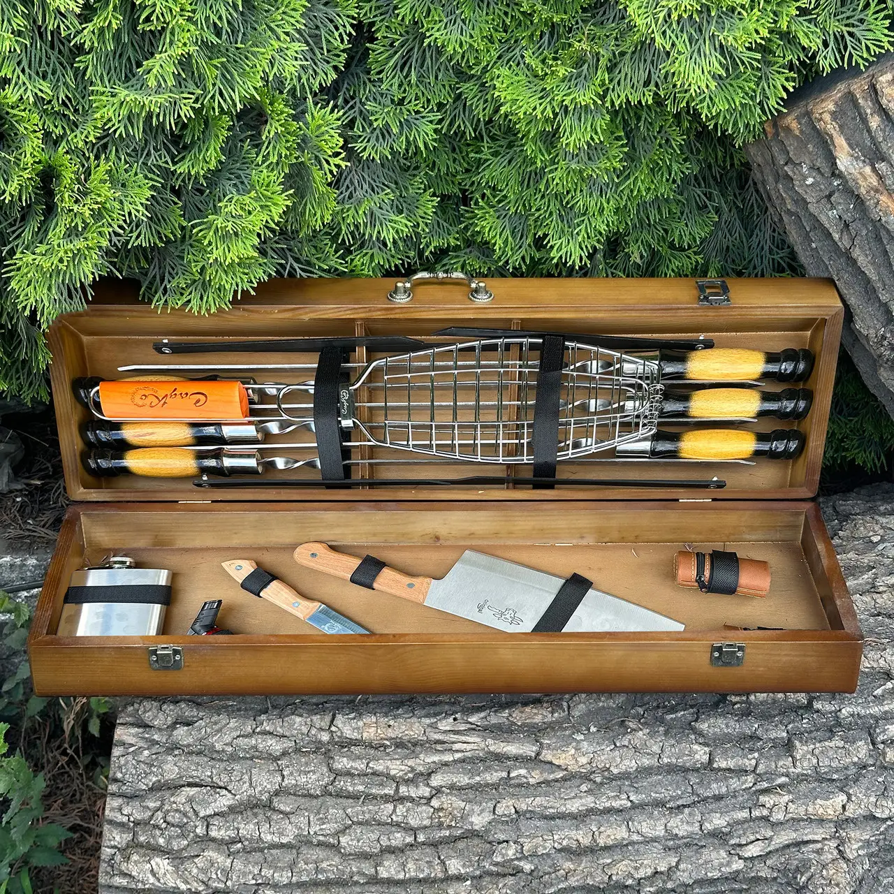 Подарунковий набір шампурів Майстер BBQ темний