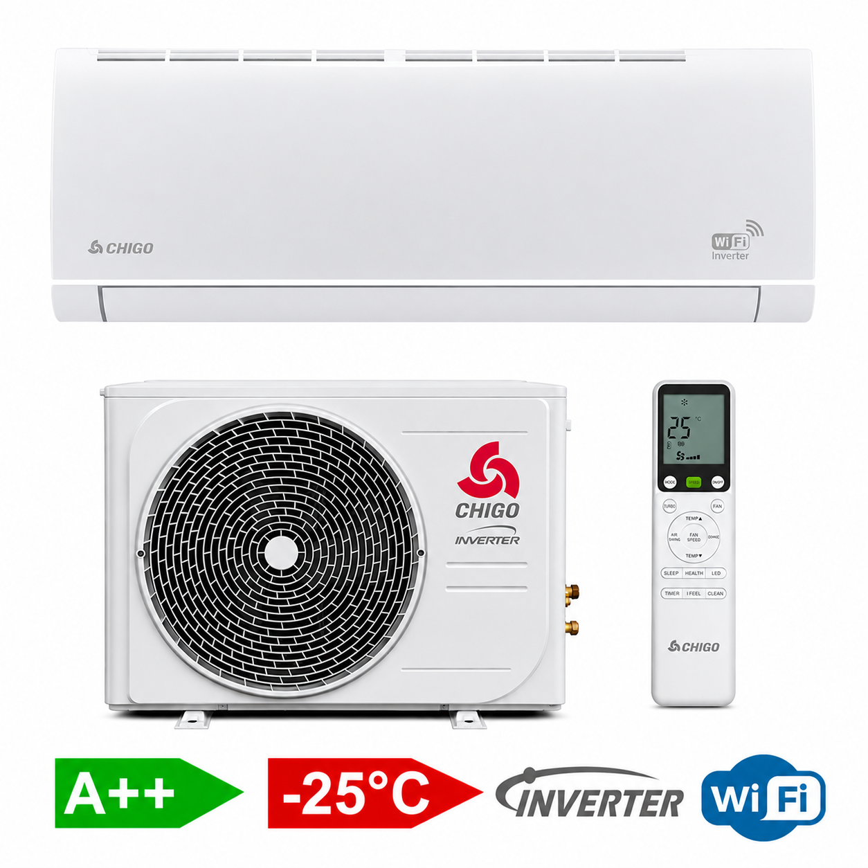 Кондиціонер Chigo DC R32 Wi-Fi Heat Pump Alba 70 м²