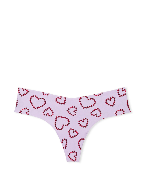 Трусики No-Show Thong Panty Pastel Lilac Love Bug V-Day Print