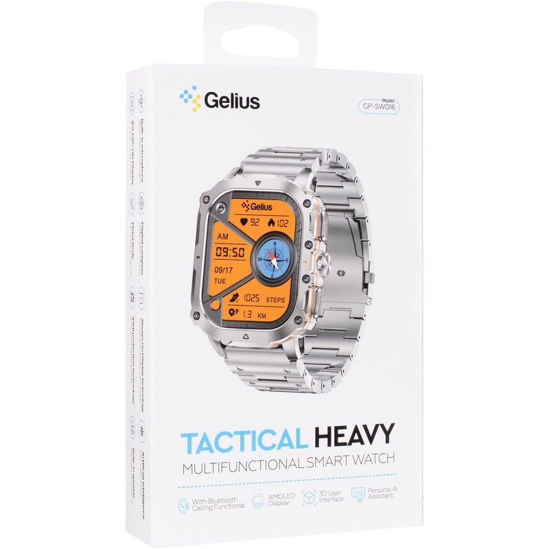 Смарт годинник Gelius Tactical Heavy (GP-SW016) Silver Titan