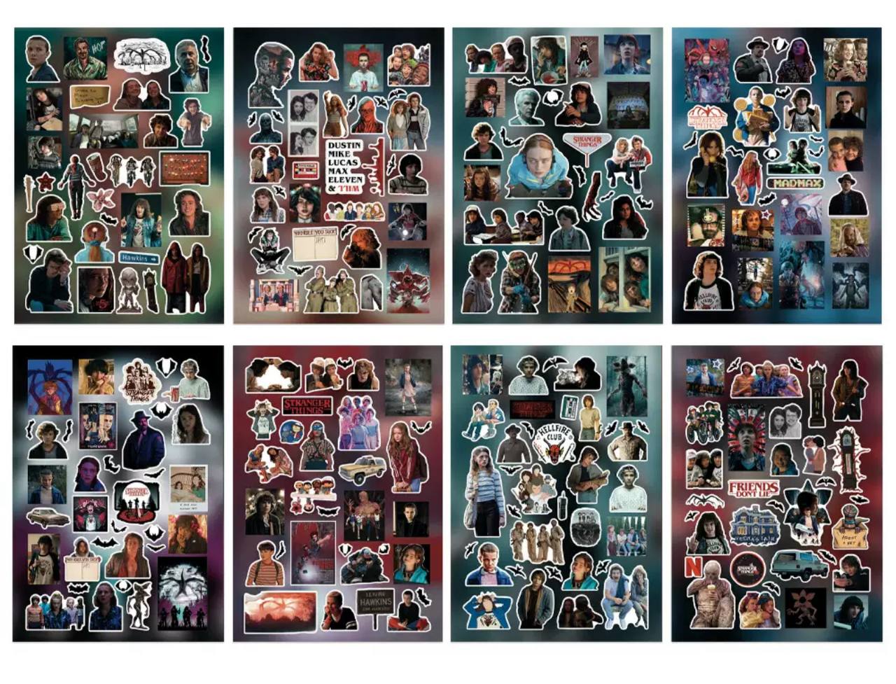 Набір наліпок Дивні Дива, Stranger Things, 8 листів