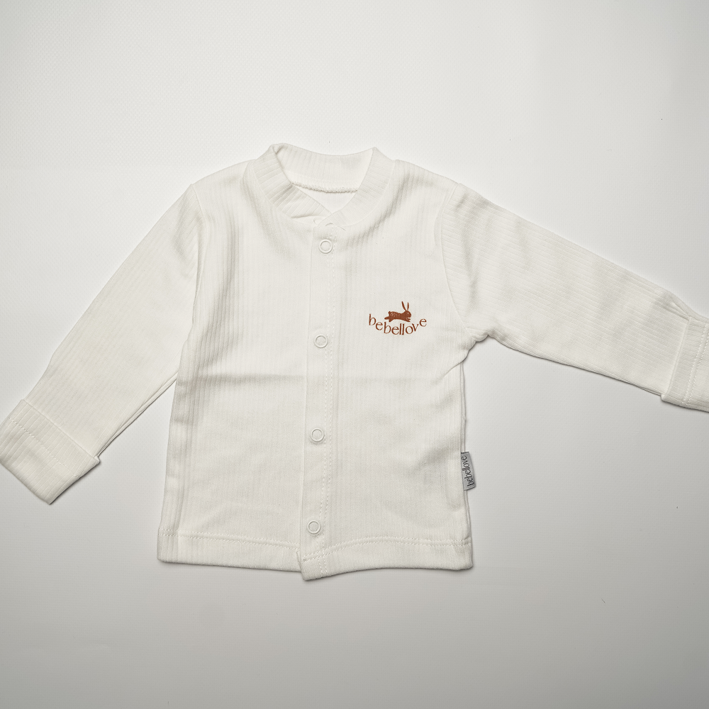 Кофтинка в пологовий 56-62 (0-3м.), молочна