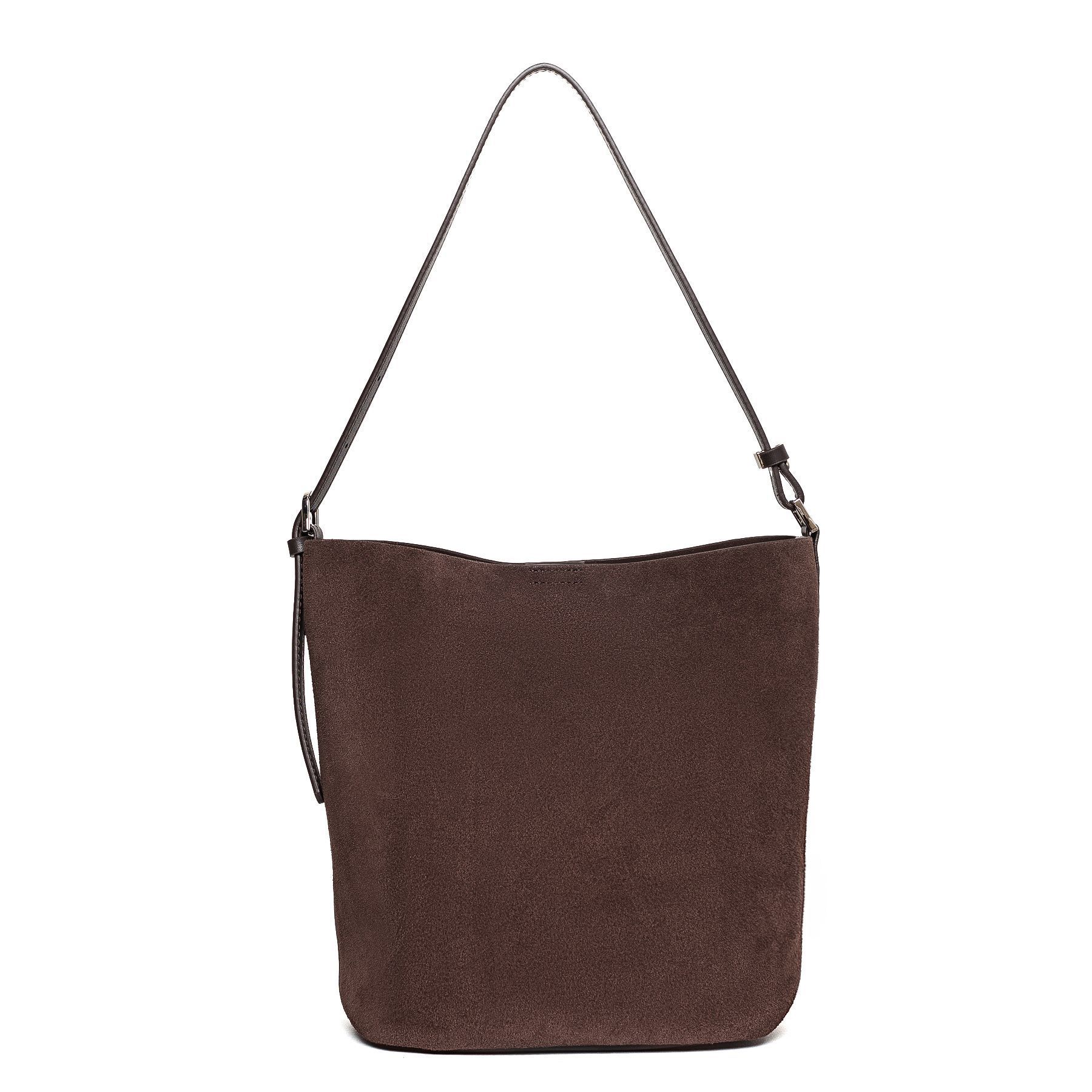 Kyoto Suede Bag. Жіноча сумка темно-коричнева з натуральної замші