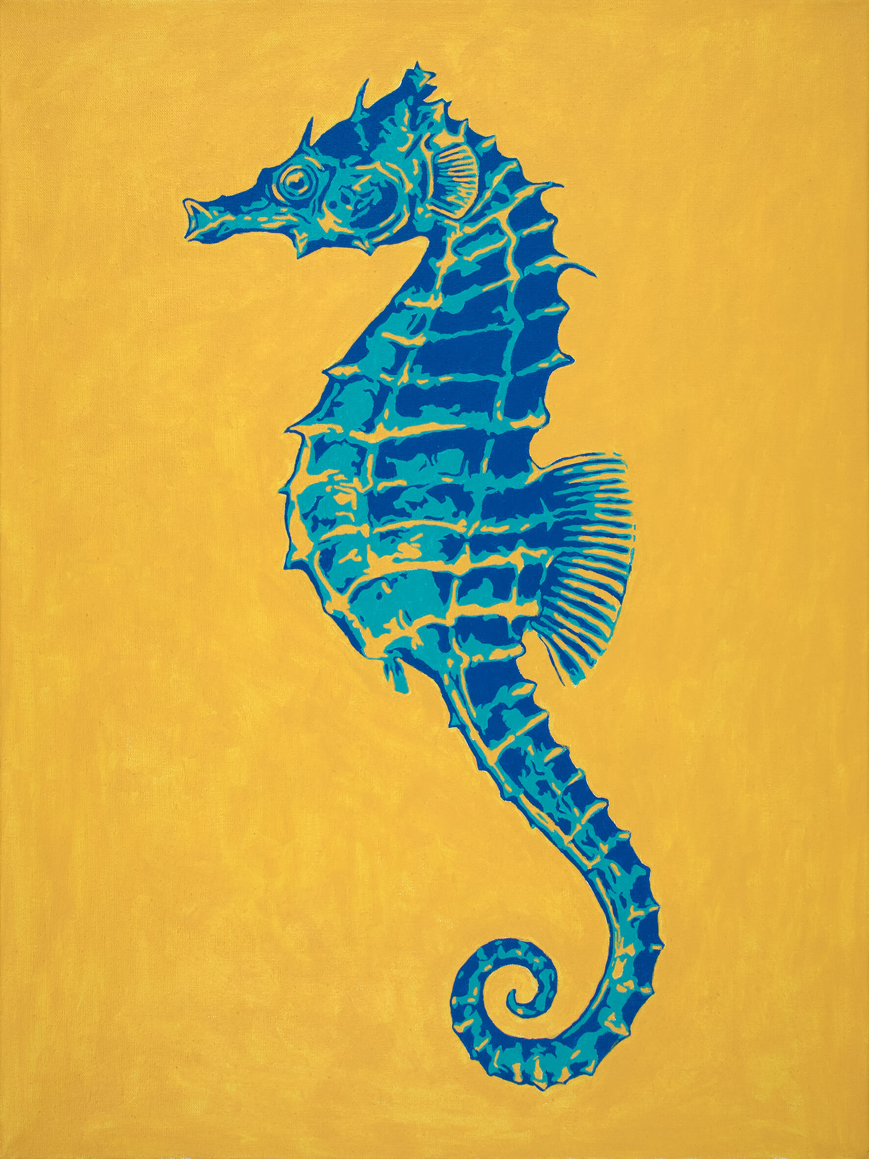 Sea Horse, 60x80 cm, original acrylic painting on canvas