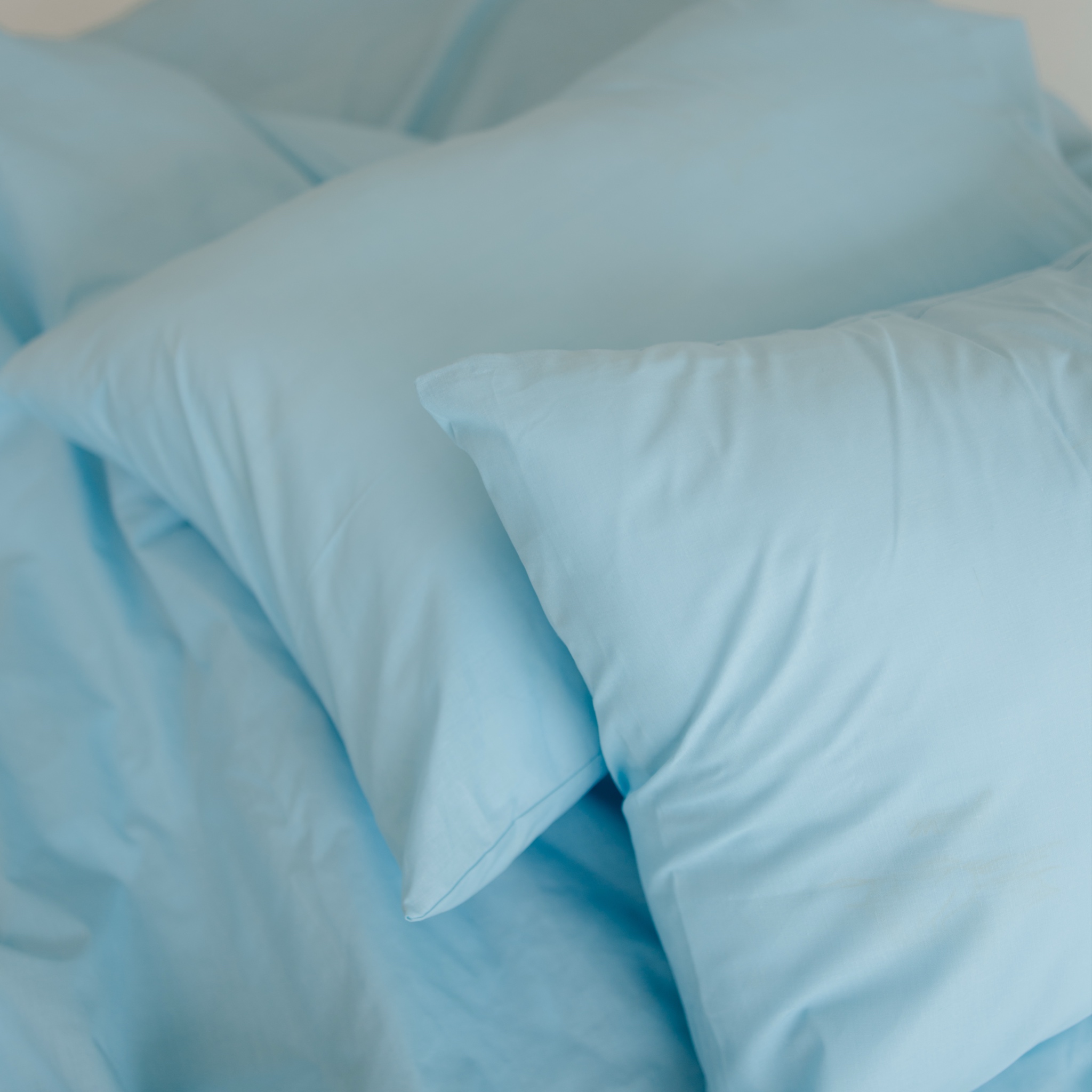 Постільний комплект Матова 100% бавовна Небесний