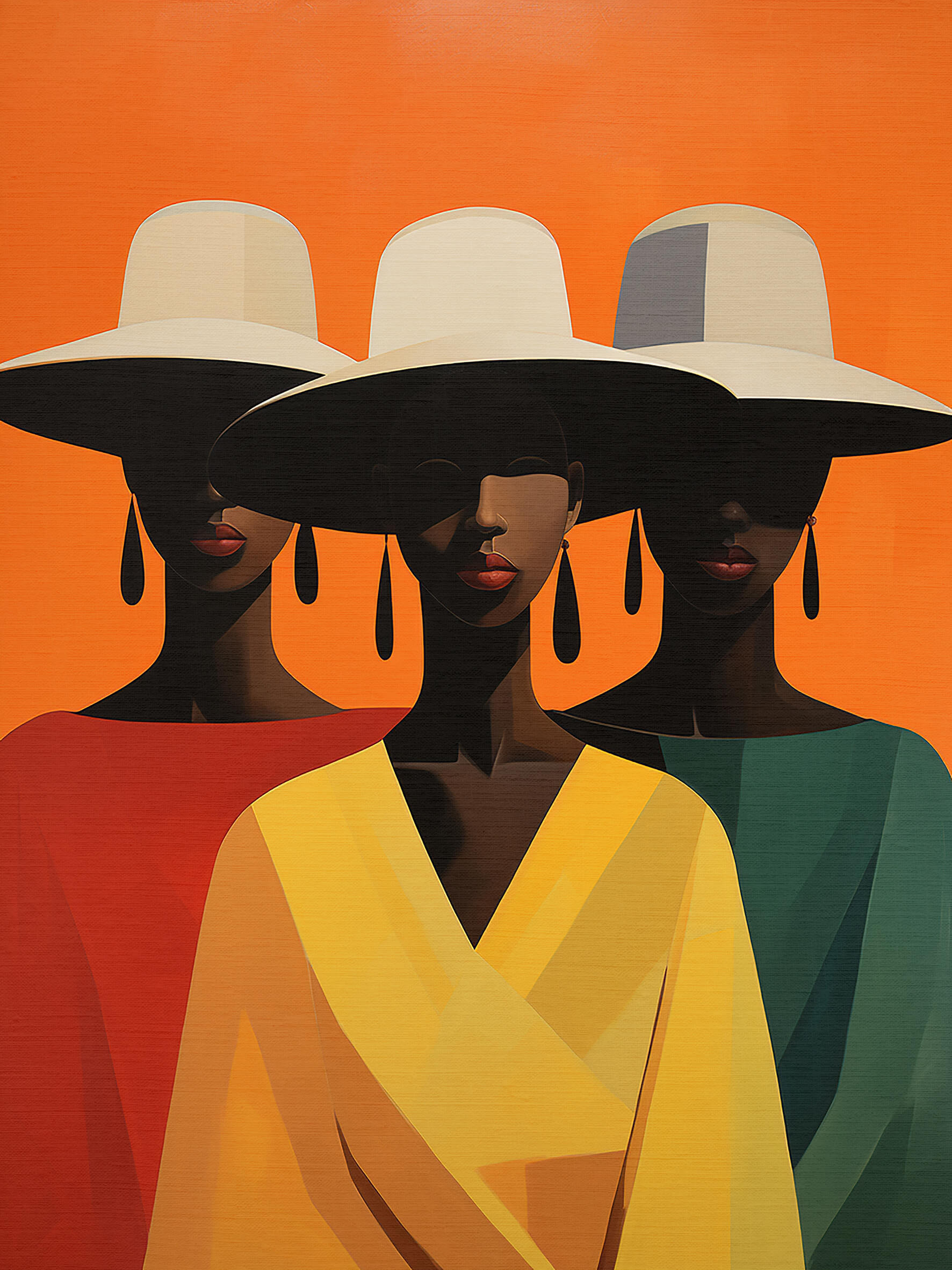 African girls IV, 80x60 cm, original acrylic painting on canvas