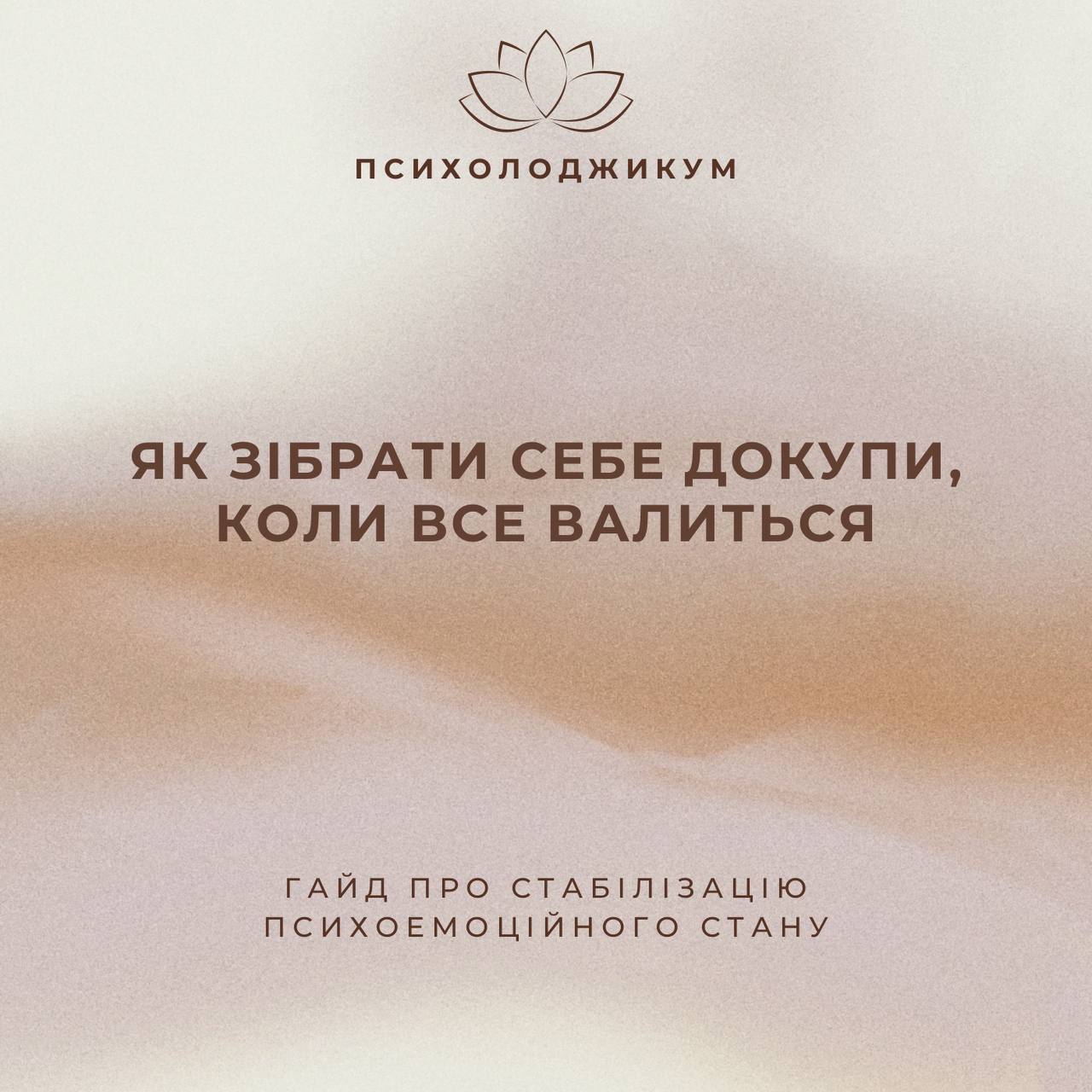 «ЯК ЗІБРАТИ СЕБЕ ДОКУПИ, КОЛИ ВСЕ ВАЛИТЬСЯ»