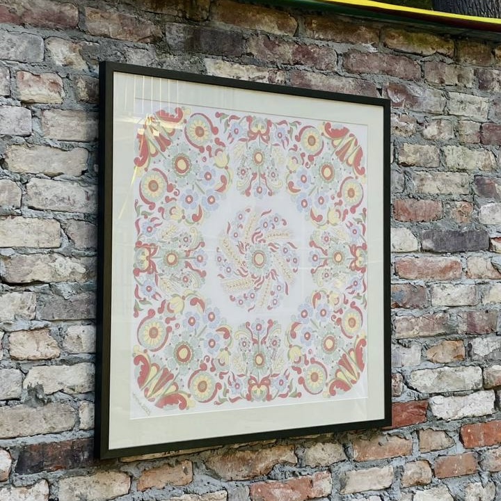 Хустина в рамці, 85*85 см