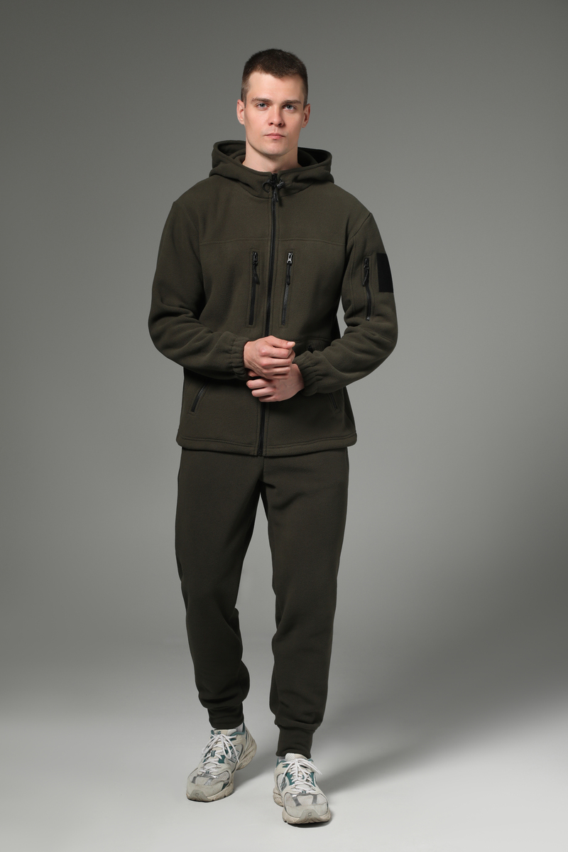 Флісовий спортивний костюм з капюшоном Plus.Plus  Dark Olive