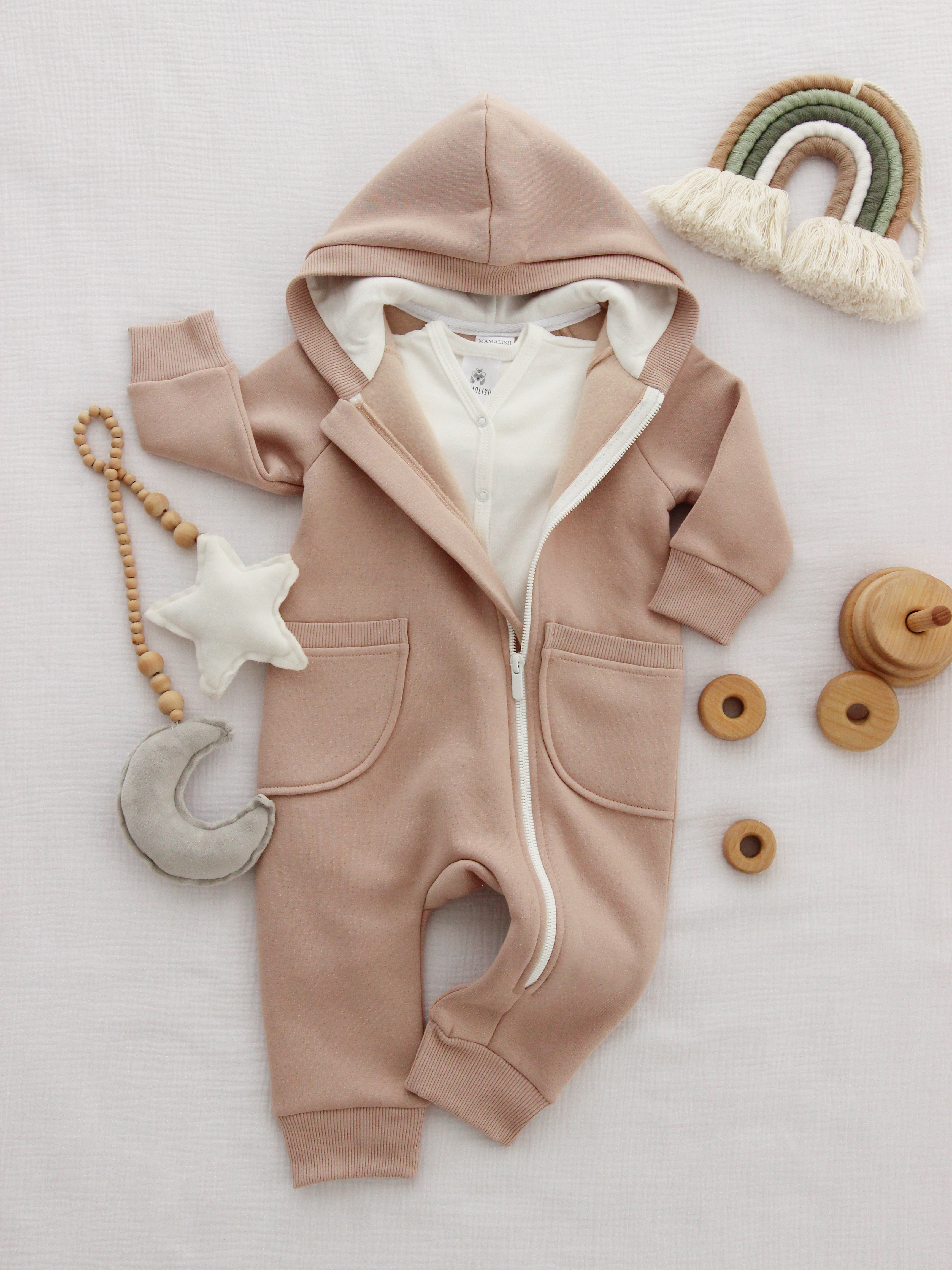 Ромпер утеплений бежевий