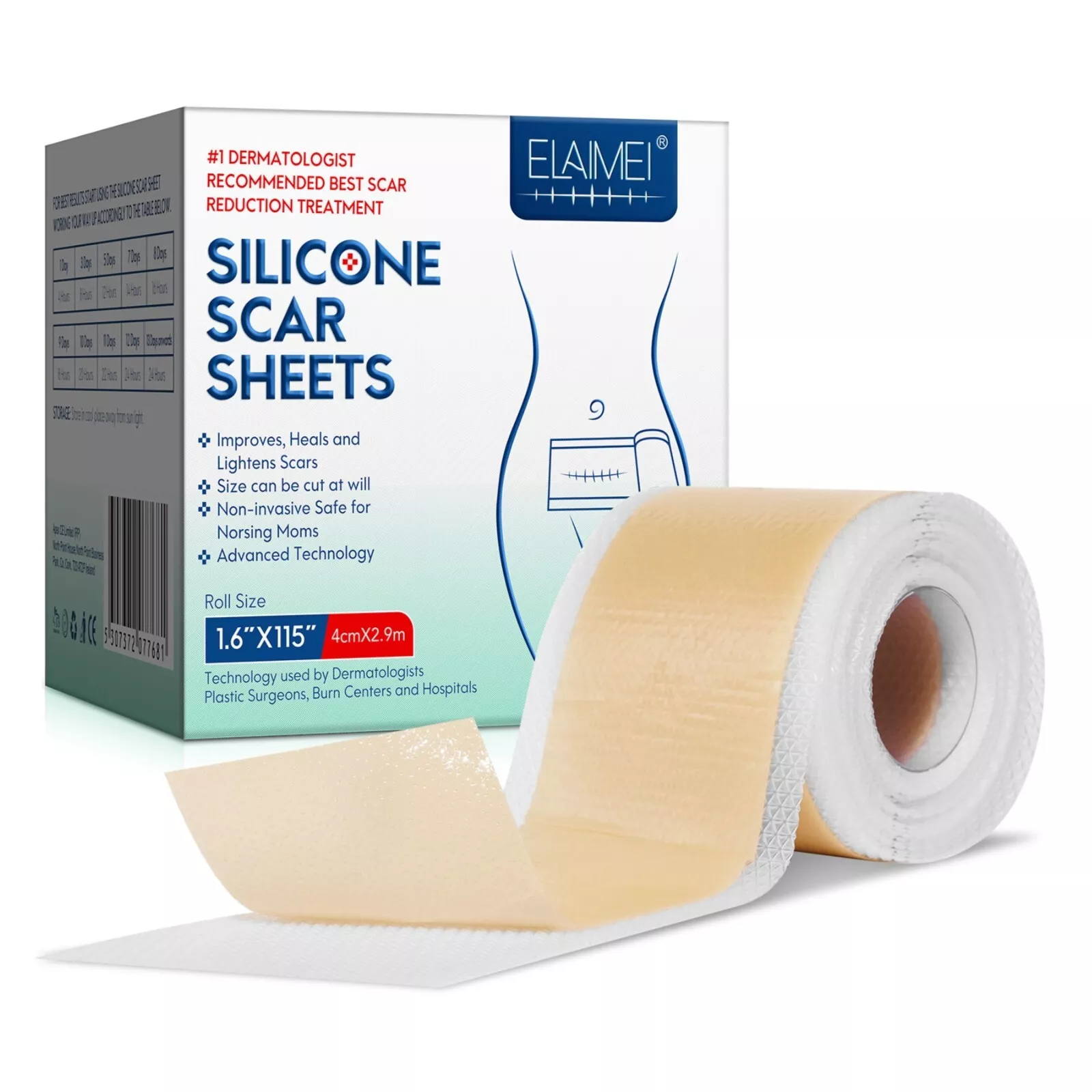 4см×3.2м.Elaimei силіконовий пластир від шрамів і рубців 1шт.