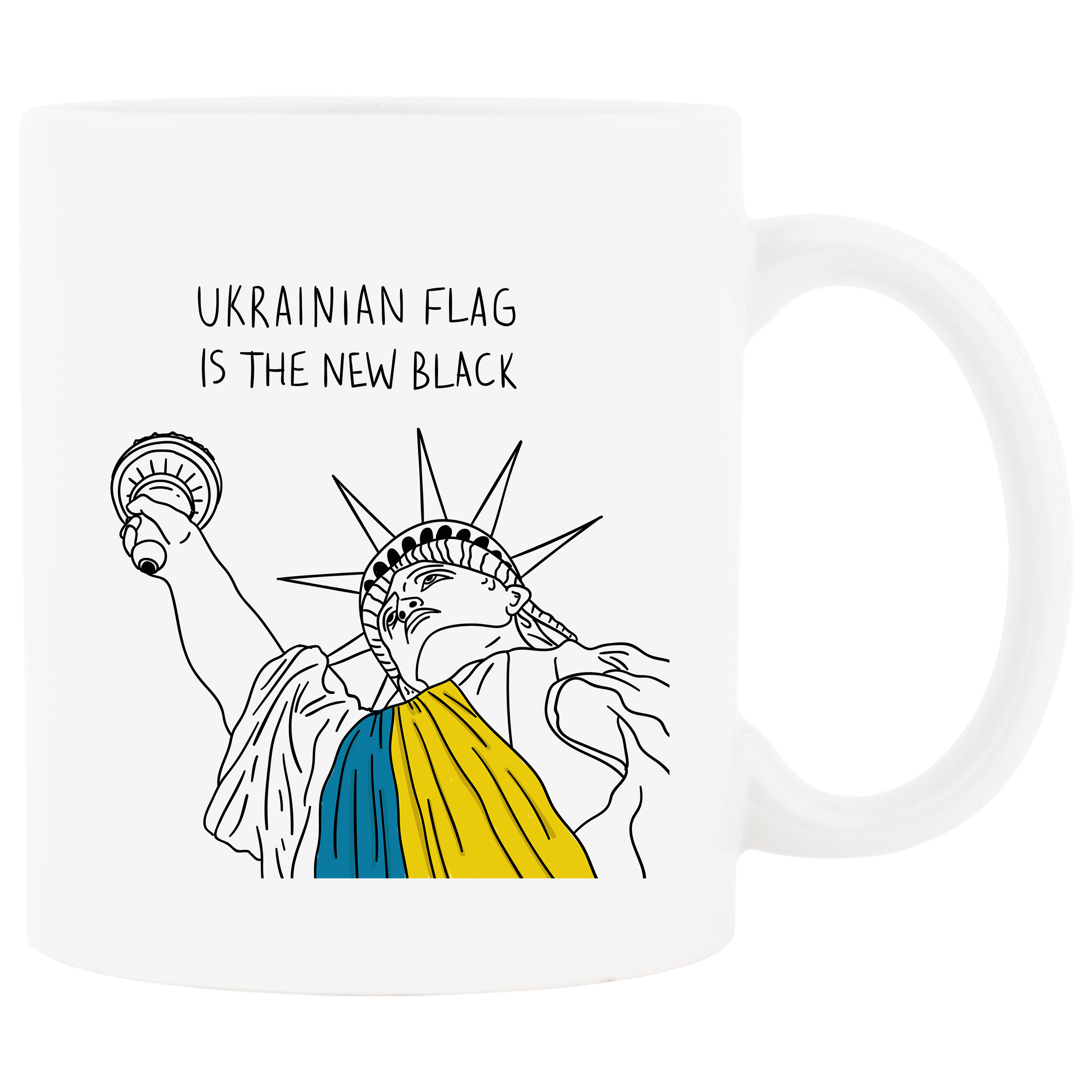 Чашка керамічна Ukrainian flag is the new black