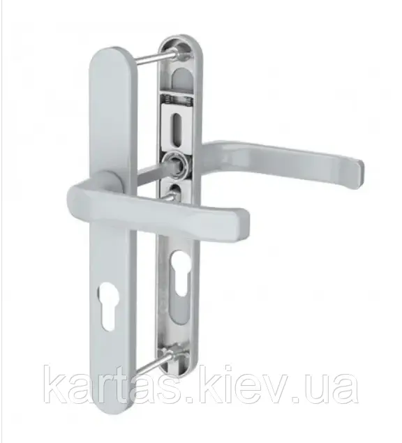 Нажимний гарнітур Дверний Saturn (білий/ темно-коричневий)