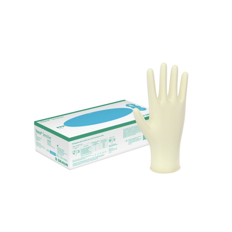 Non-powdered non-sterile latex examination gloves