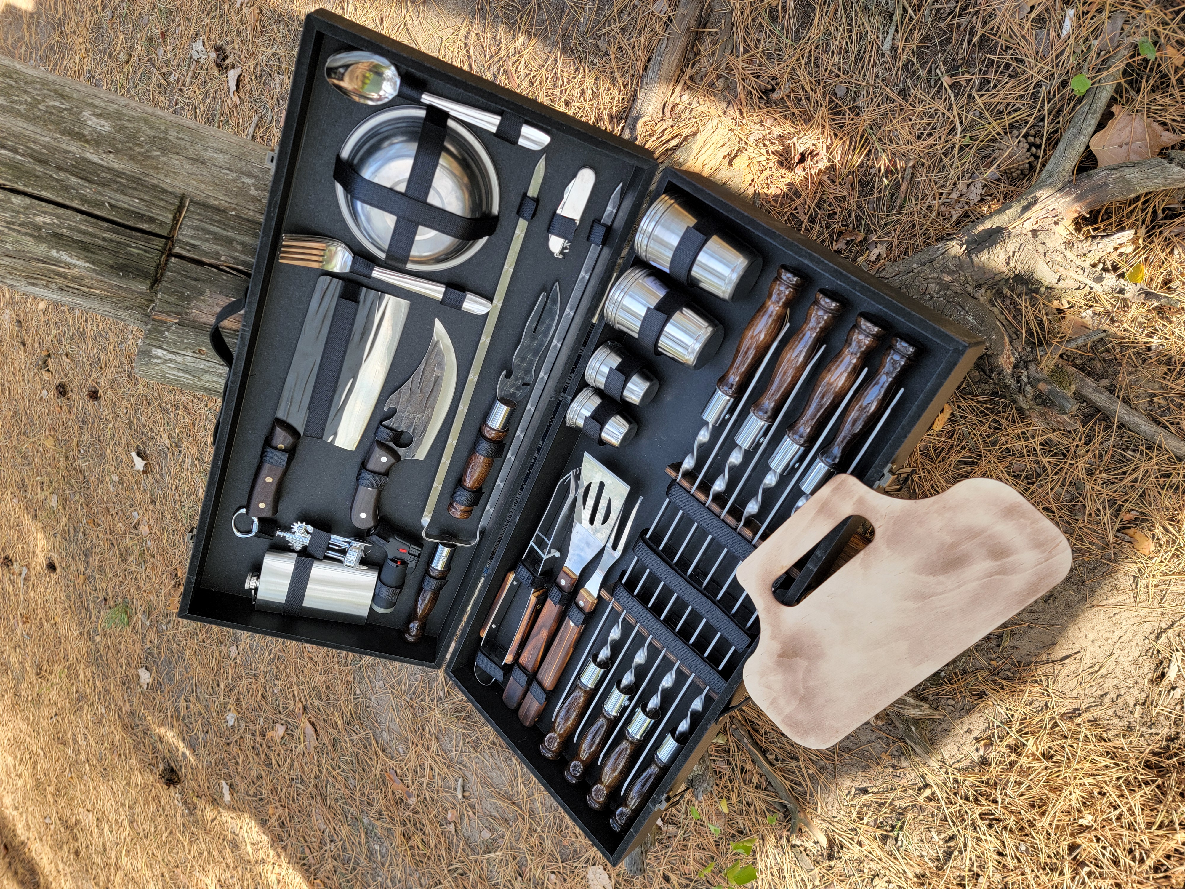 Набір шампурів у дерев'яному кейсі "Богатир"