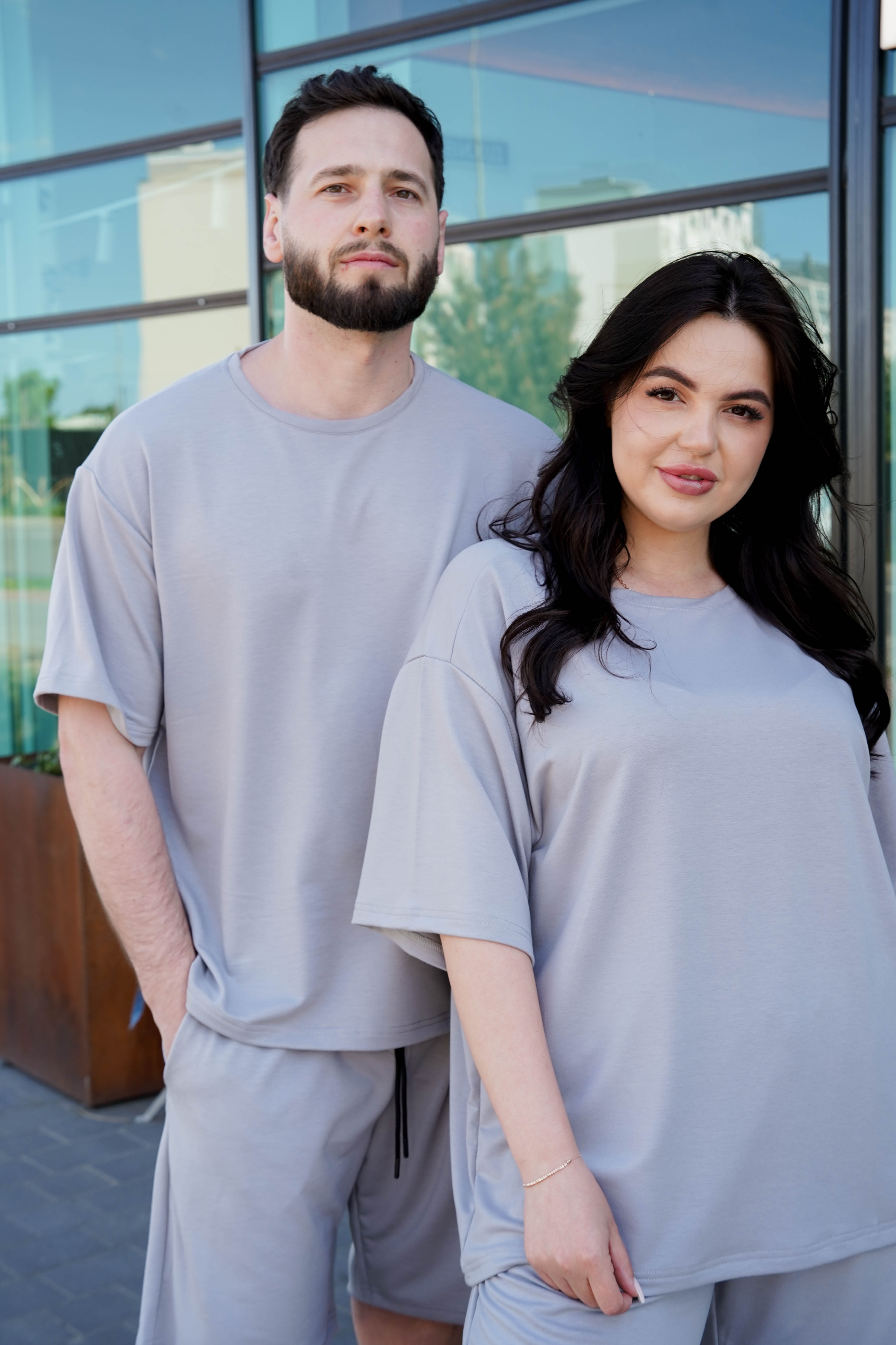Костюм шорти та футболка RELAX - Світло-сірий Розміри від S до 7XL