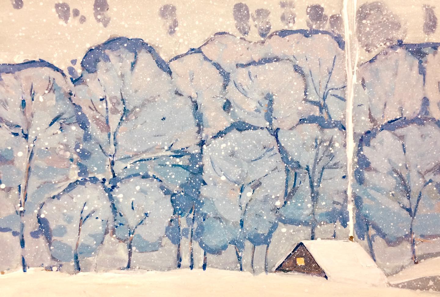 Magical day, 2022, 15х20 sm, gouache, paperboard