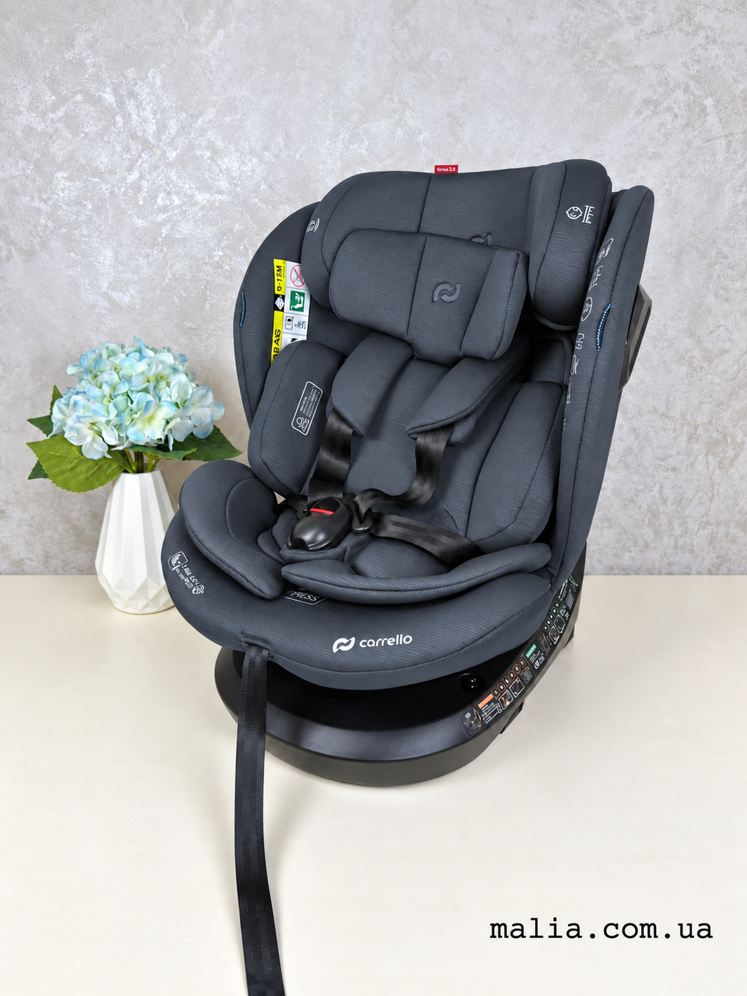 Автокрісло Carrello Sirius 2.0 CRL-8809 i-Size 40-150см ISOFIX, поворот, якір Deepwater Grey