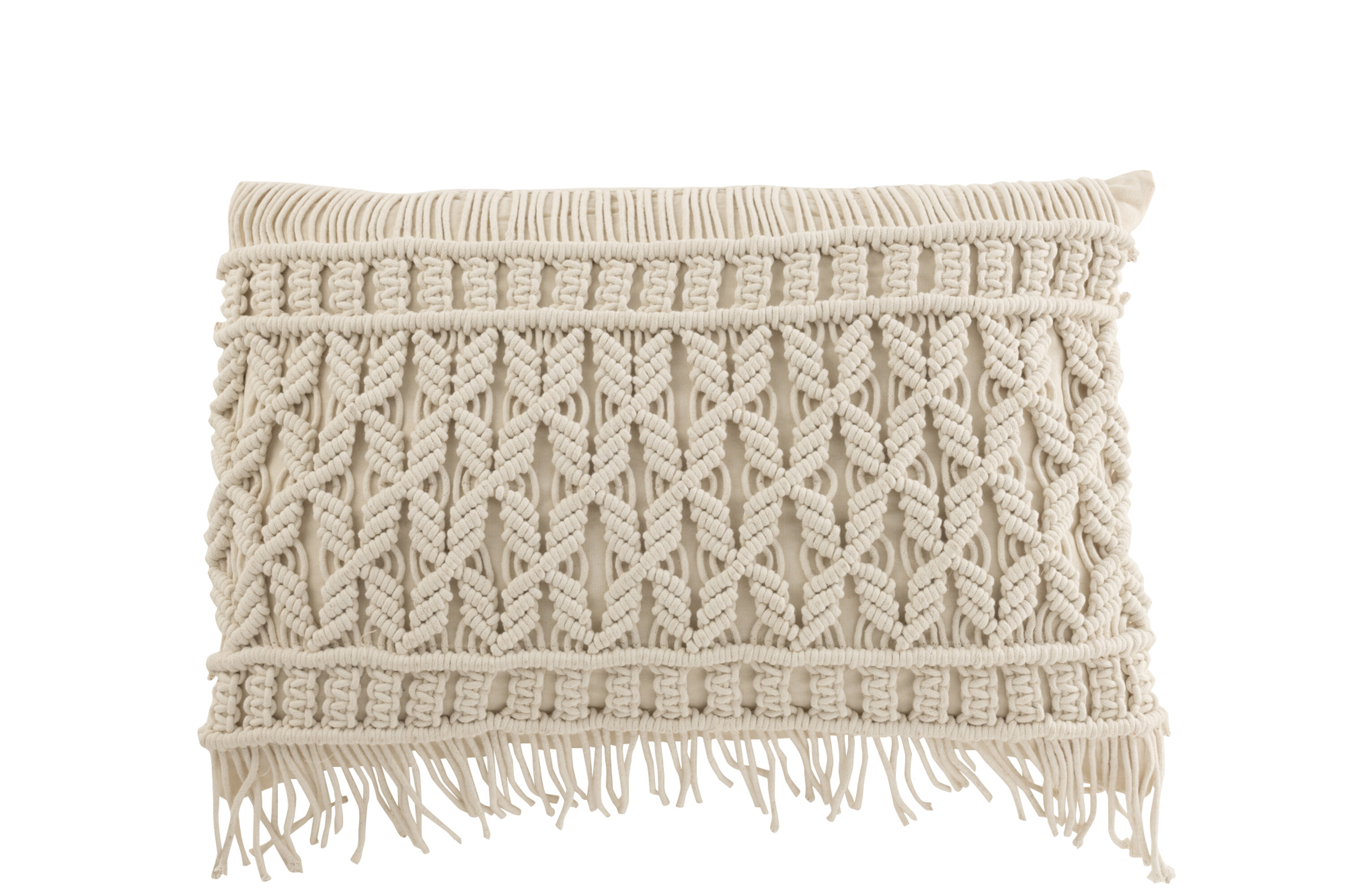 J-LINE Подушка декоративна Cosy Rectangle Cotton White
