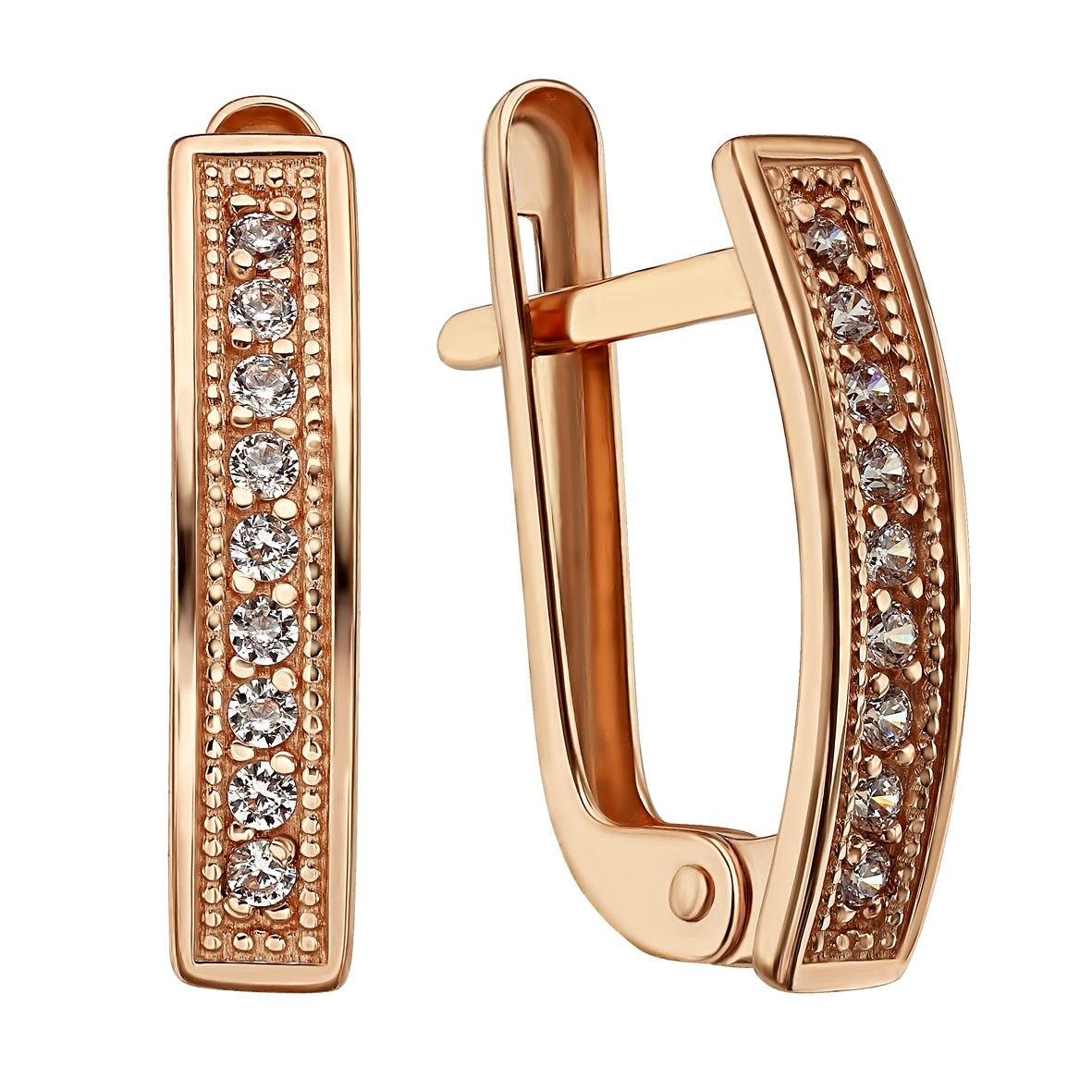Elegante Ohrringe aus 585er Rotgold mit Zirkonia