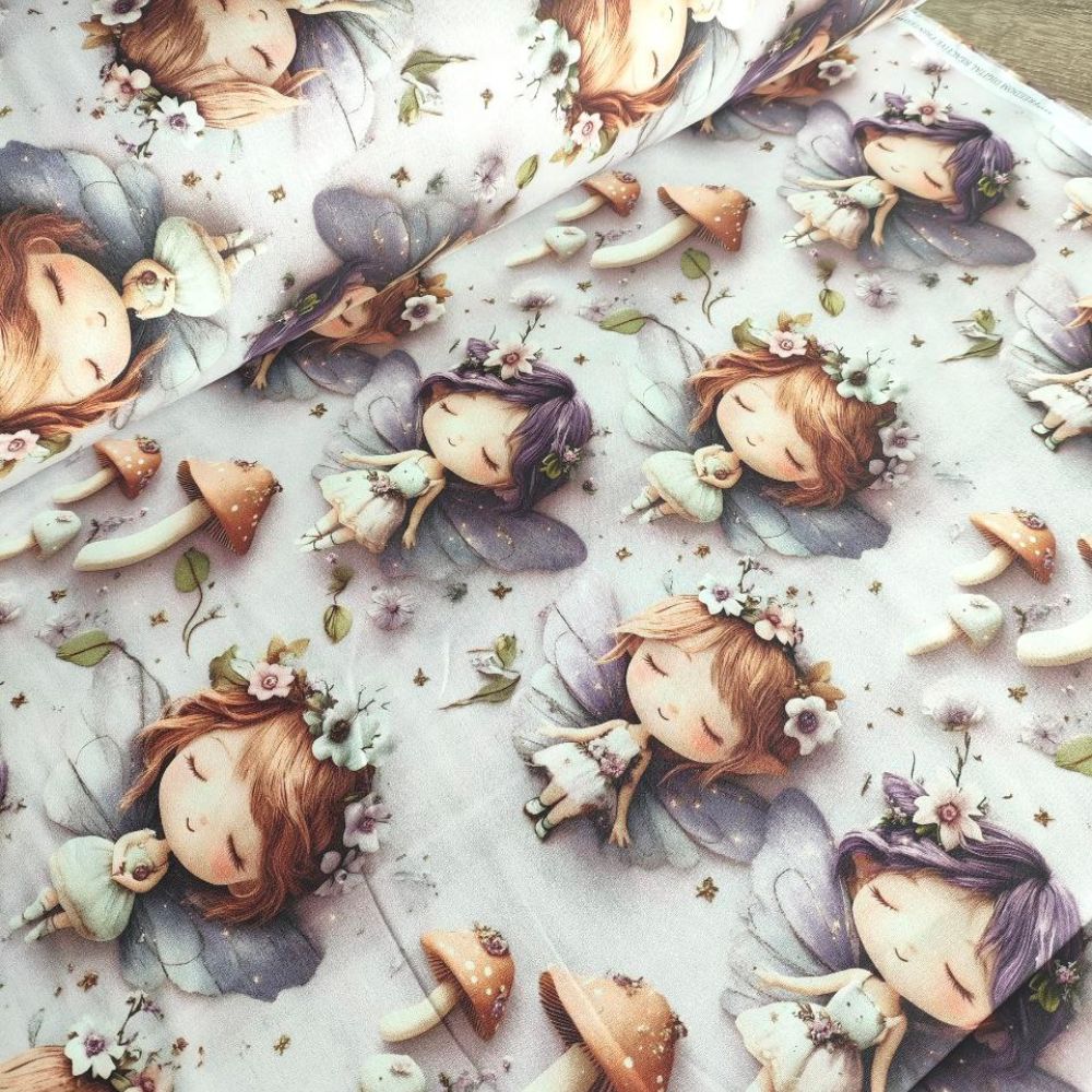 Тканина Поплін Діджитал друк - Фея мухомор