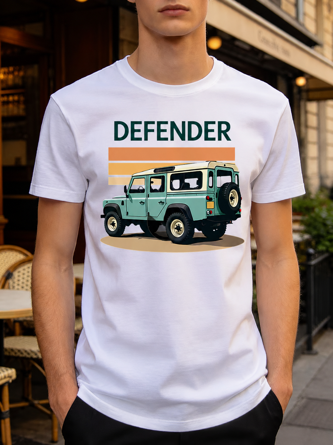 DEFENDER TSHIRT RETRO WHITE