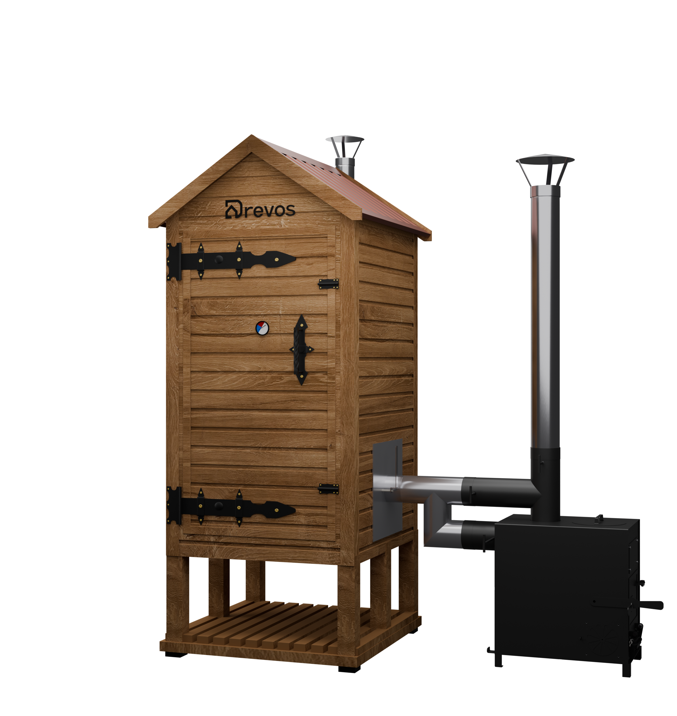 Коптильня Old School Біг для гарячого та холодного копчення, сушіння та варки