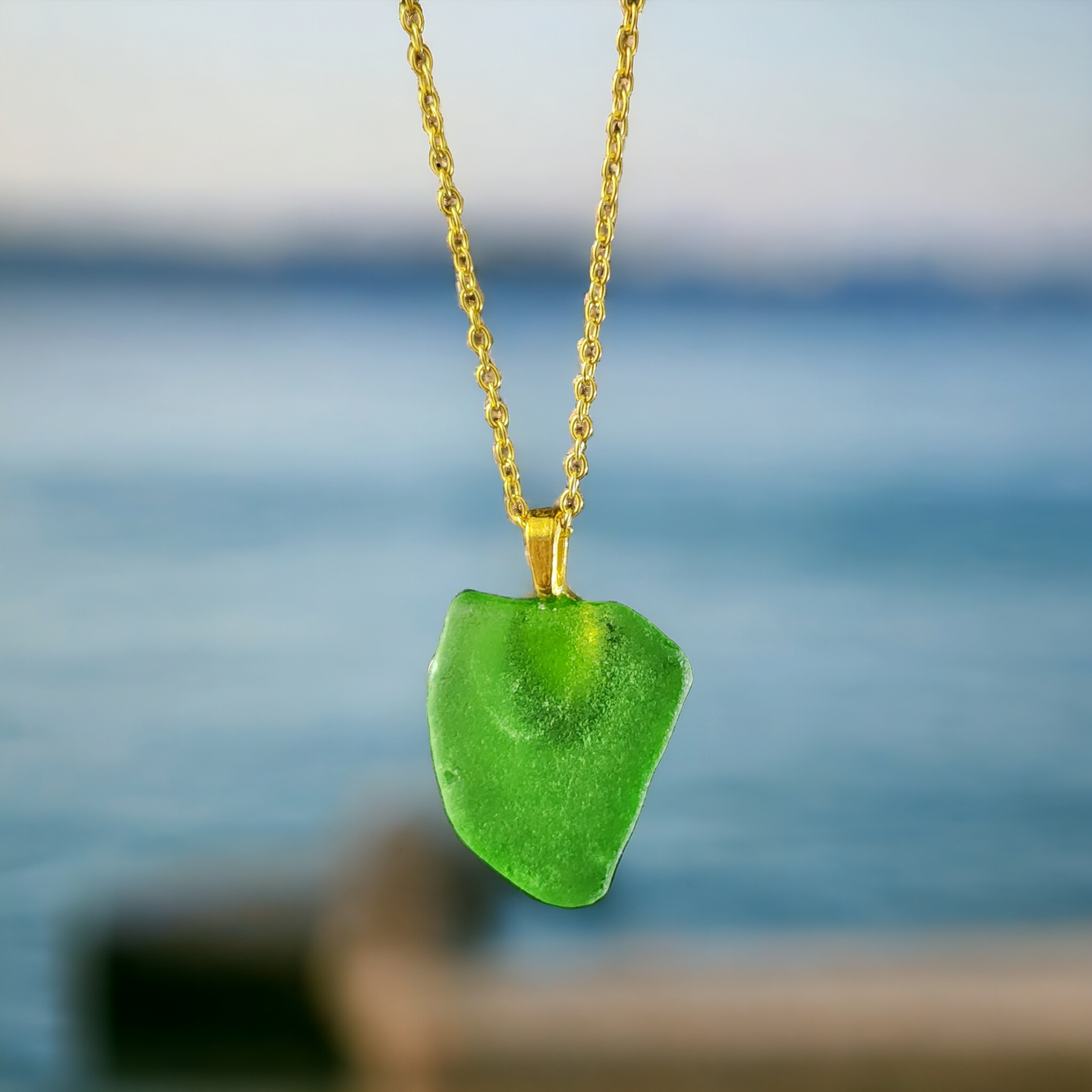 Green Sea Glass Necklace