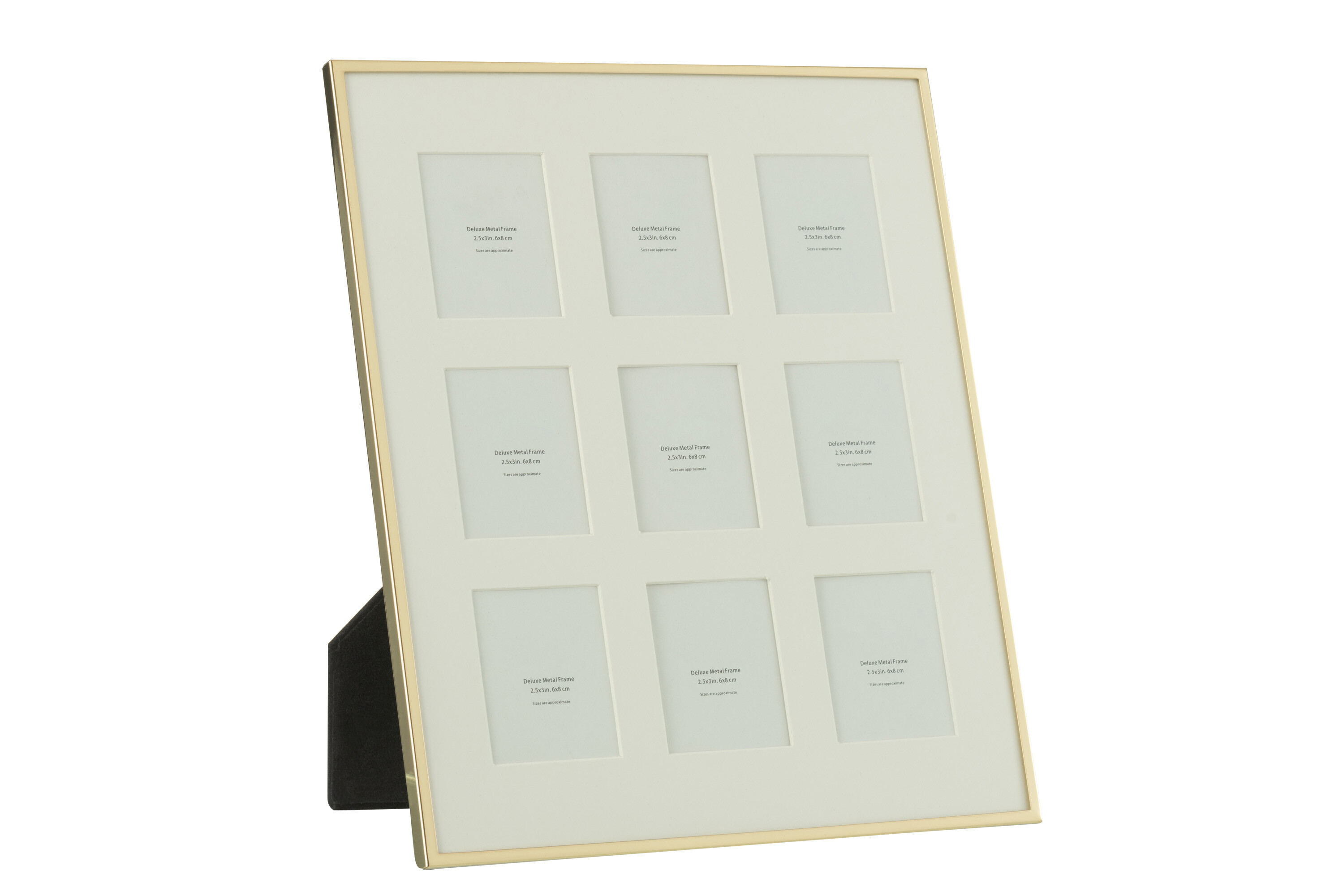 Фоторамка колаж Passe Partout Fine Border 9 фото 5x6,5 см металева золота J-Line Бельгія
