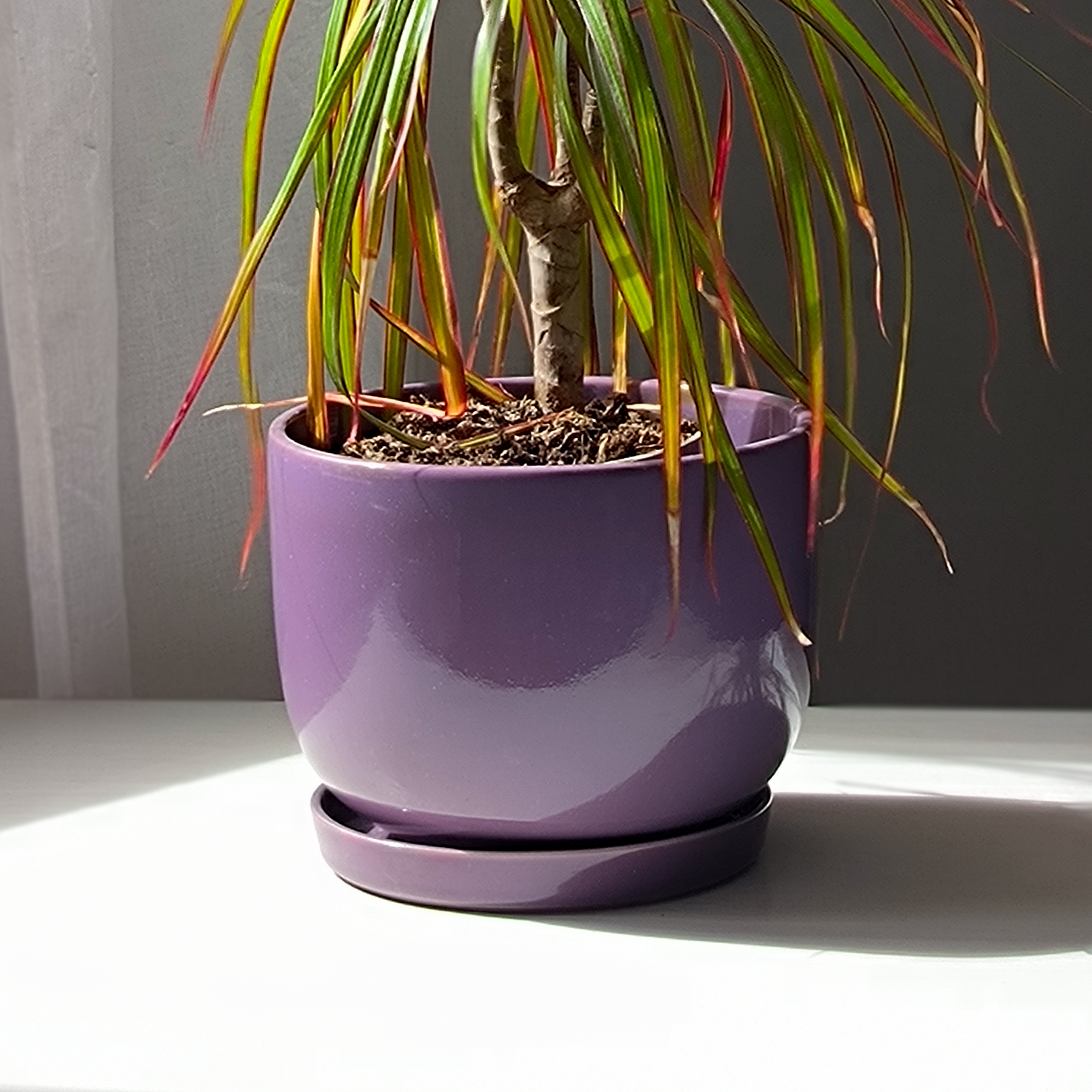 Горщик керамічний Конус опуклий 1,4 л Фіалковий p233