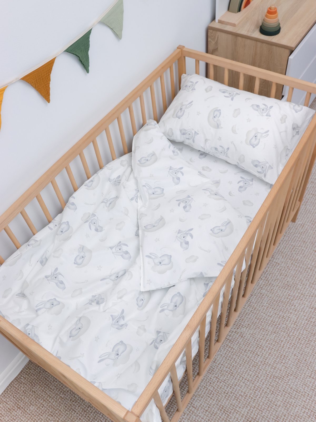 Постільна білизна з польської бавовни 3 в 1 Сплячий зайчик