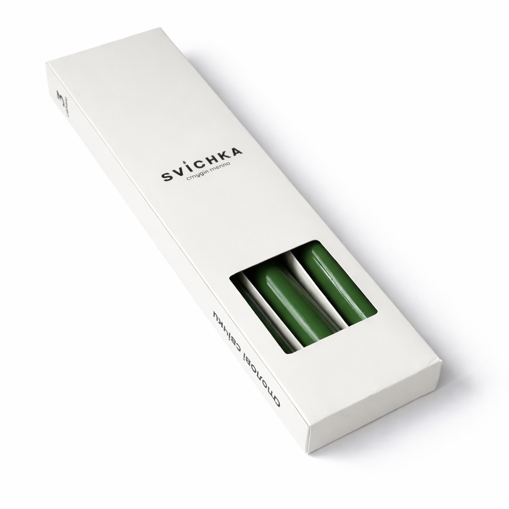 Набір з 3-х столових свічок в кольорі