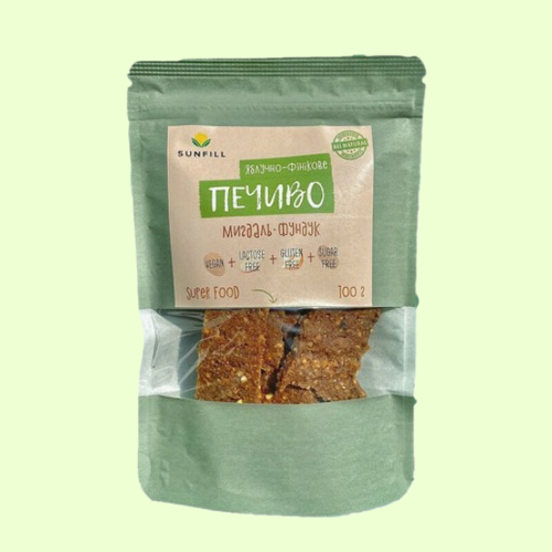 Яблучно-фінікове печиво з горіхами – Sunfill, 100 г