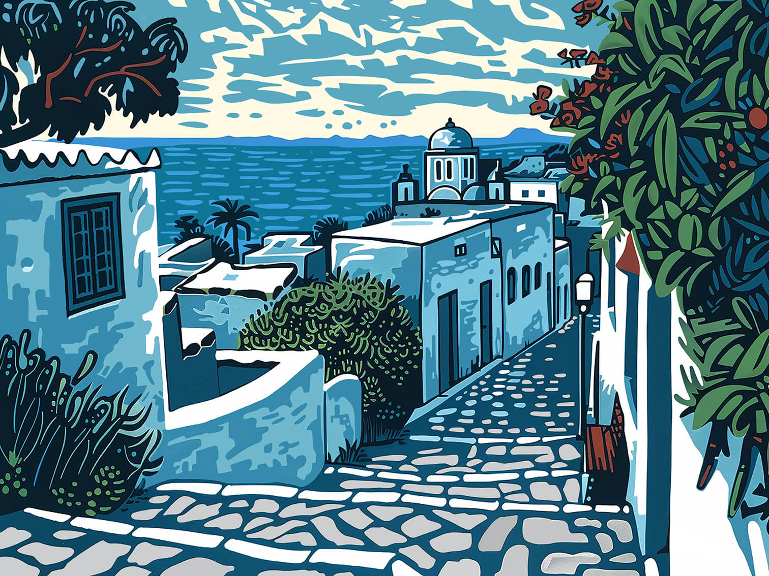 Sidi Bou Said, 60x80 cm, acrylic on canvas