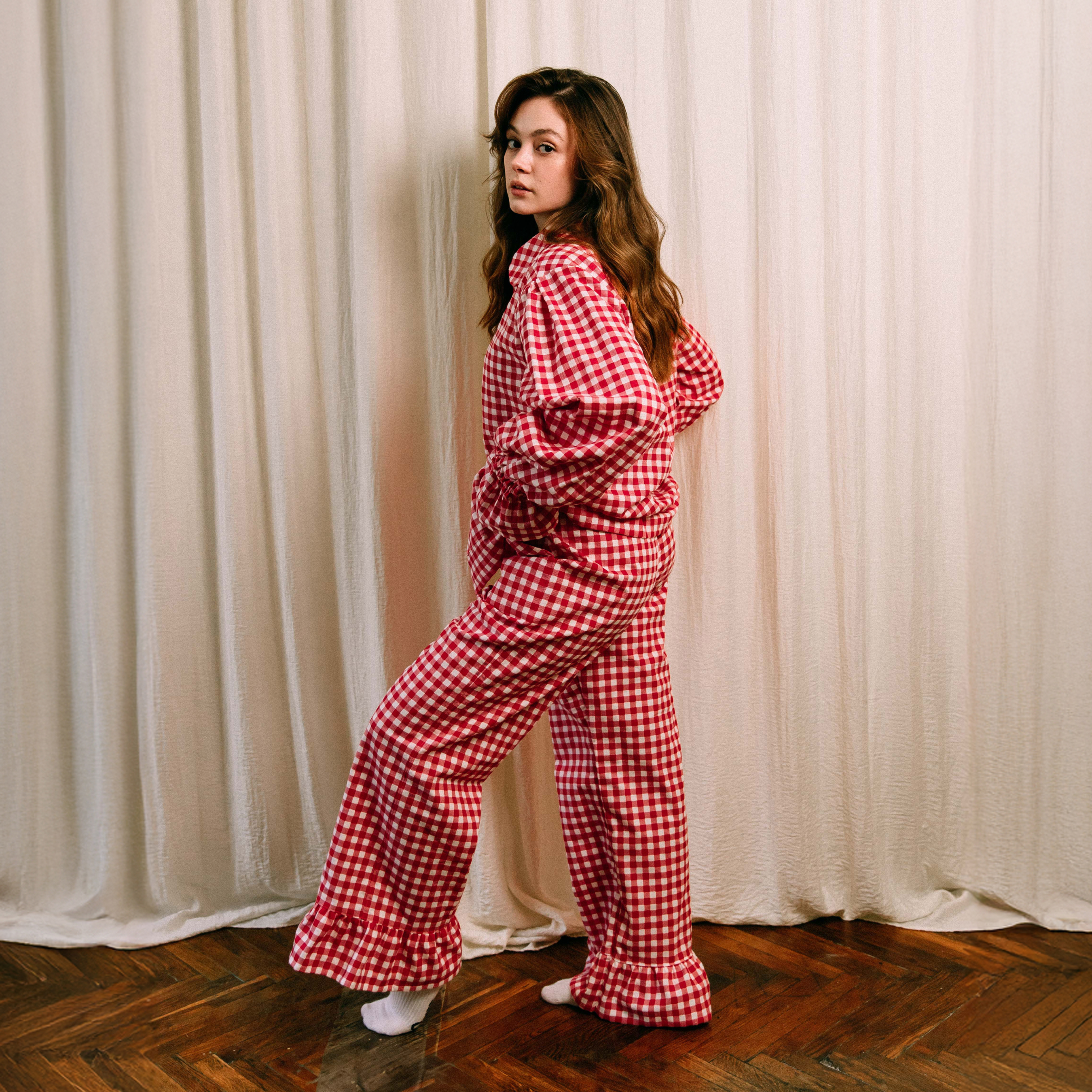 Штани в клітинку з фланелі