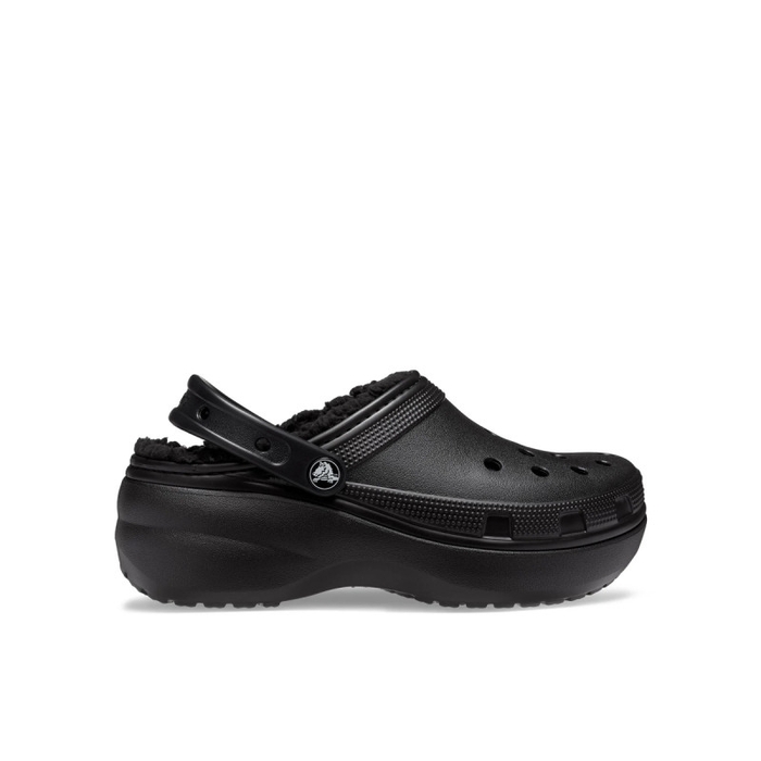 Crocs Classic Platform Lined Сабо Крокси жіночі утеплені чорні