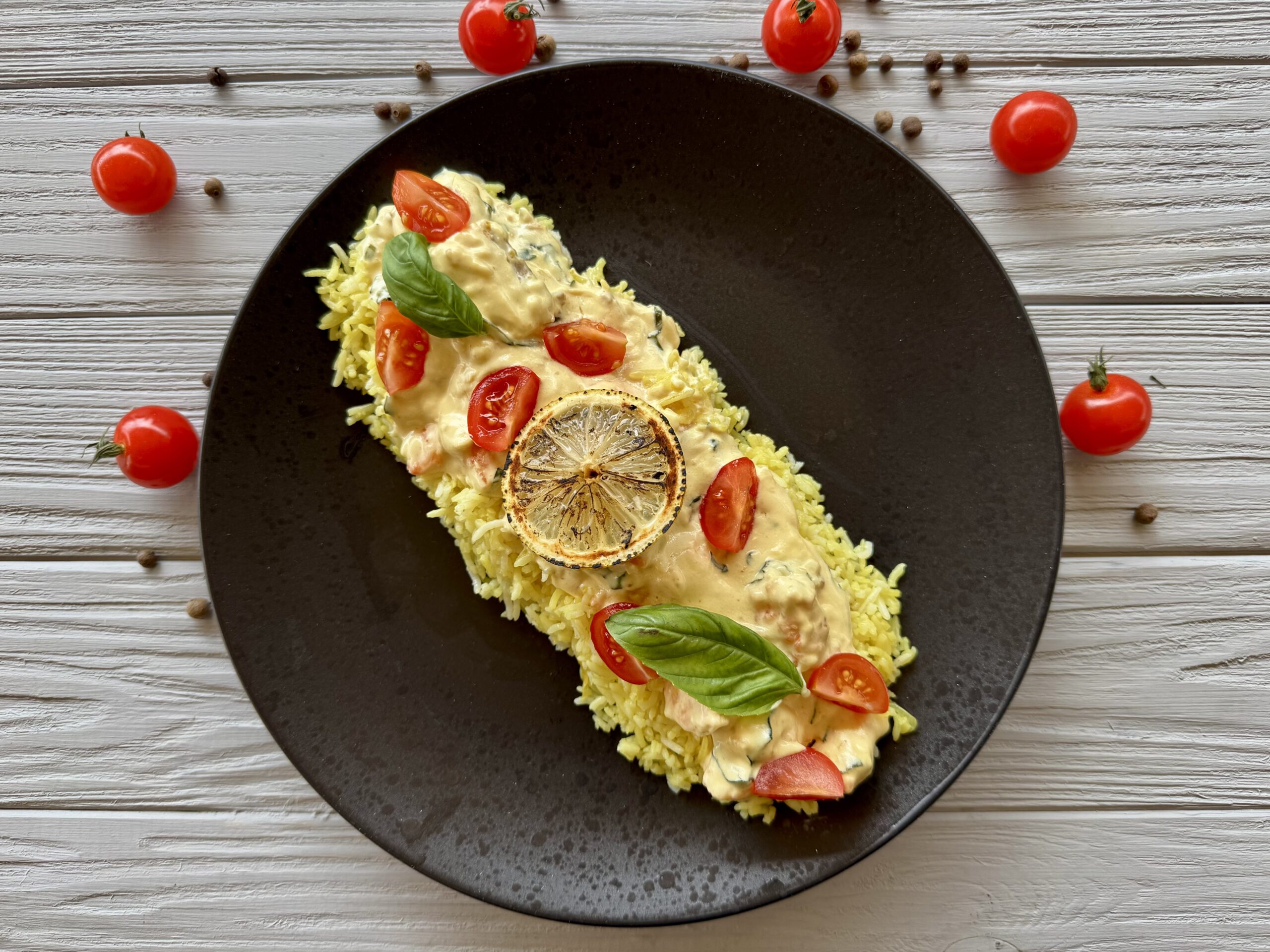 Вершковий лосось з рисом басматі1
