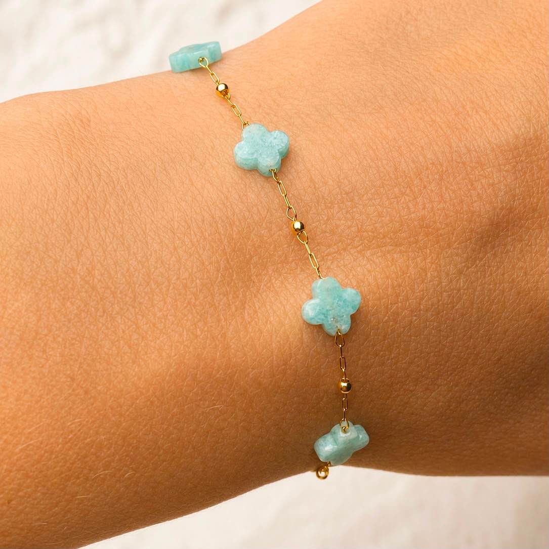 Amazonite Clover Bracelet 