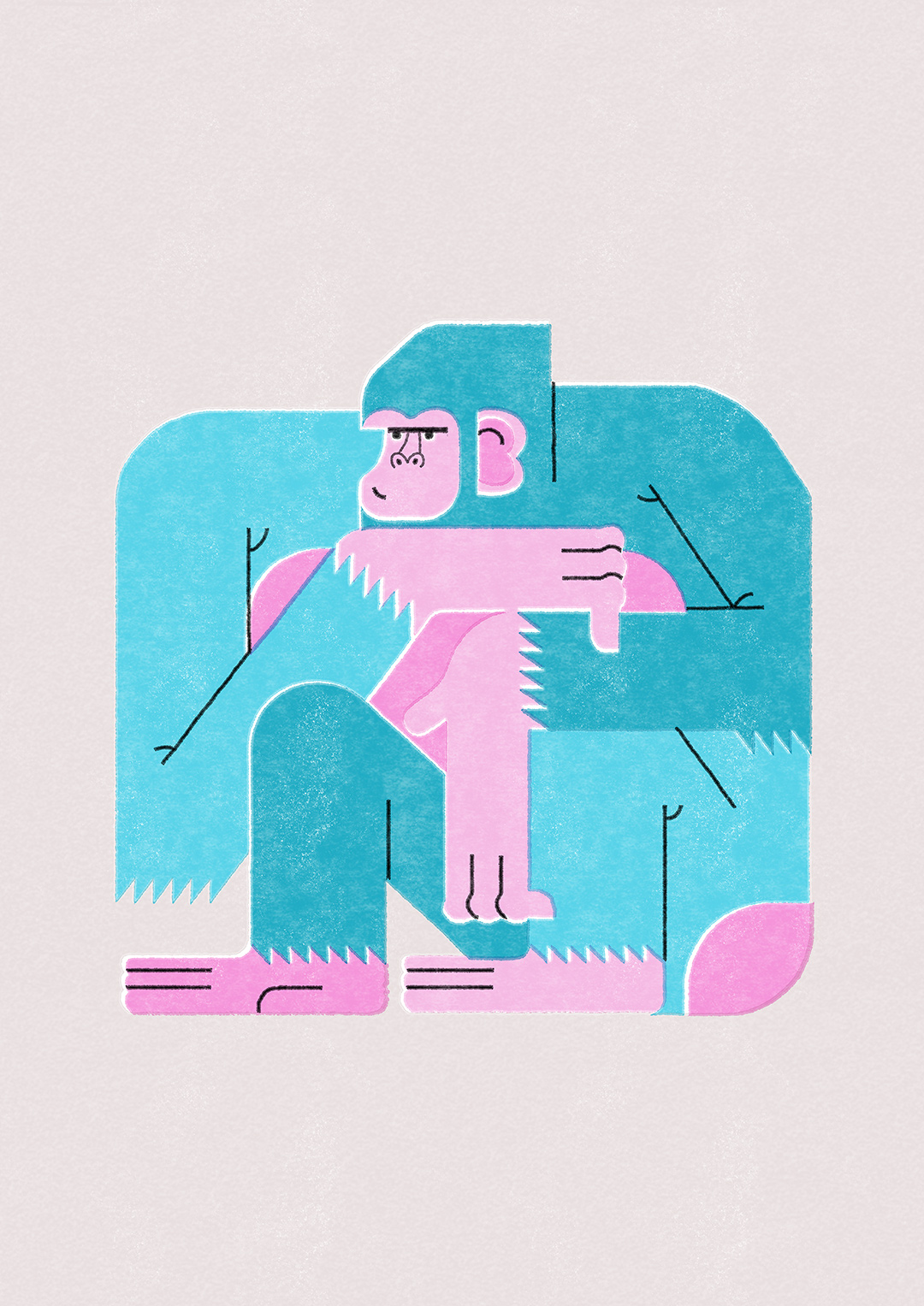 Принт "Blue Monkey"