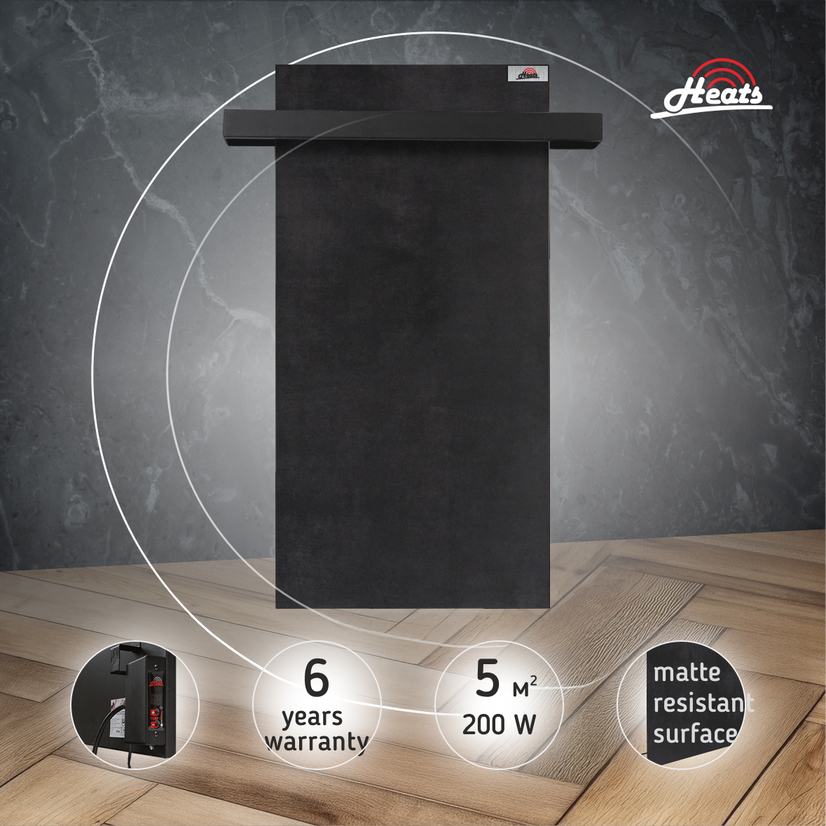 Towel Dryer Heats 200 Anthracite with Thermostat