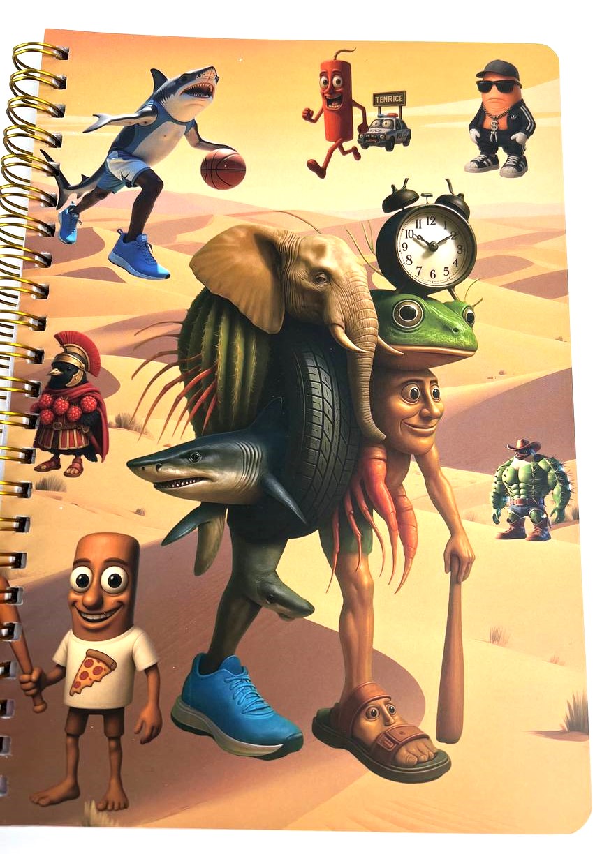 Блокнот Італійські меми, brainrot, Тріпа Тропа Тралала Тунг Тунг Сахур