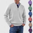 Men's Solid Color Knitted Sweater Long Sleeve | Stand Collar Sweater